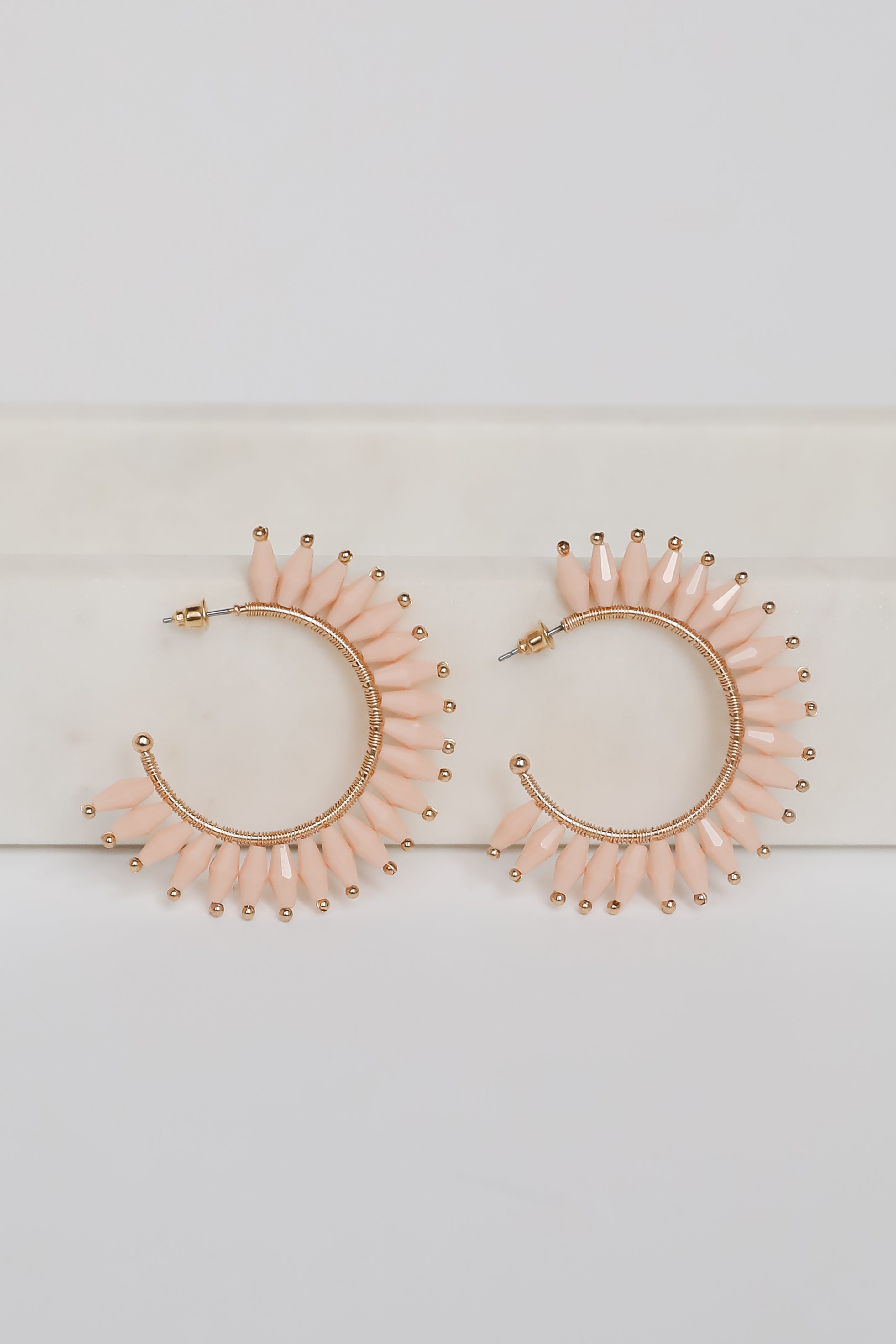 FINAL SALE - Brynne Beaded Hoop Earrings