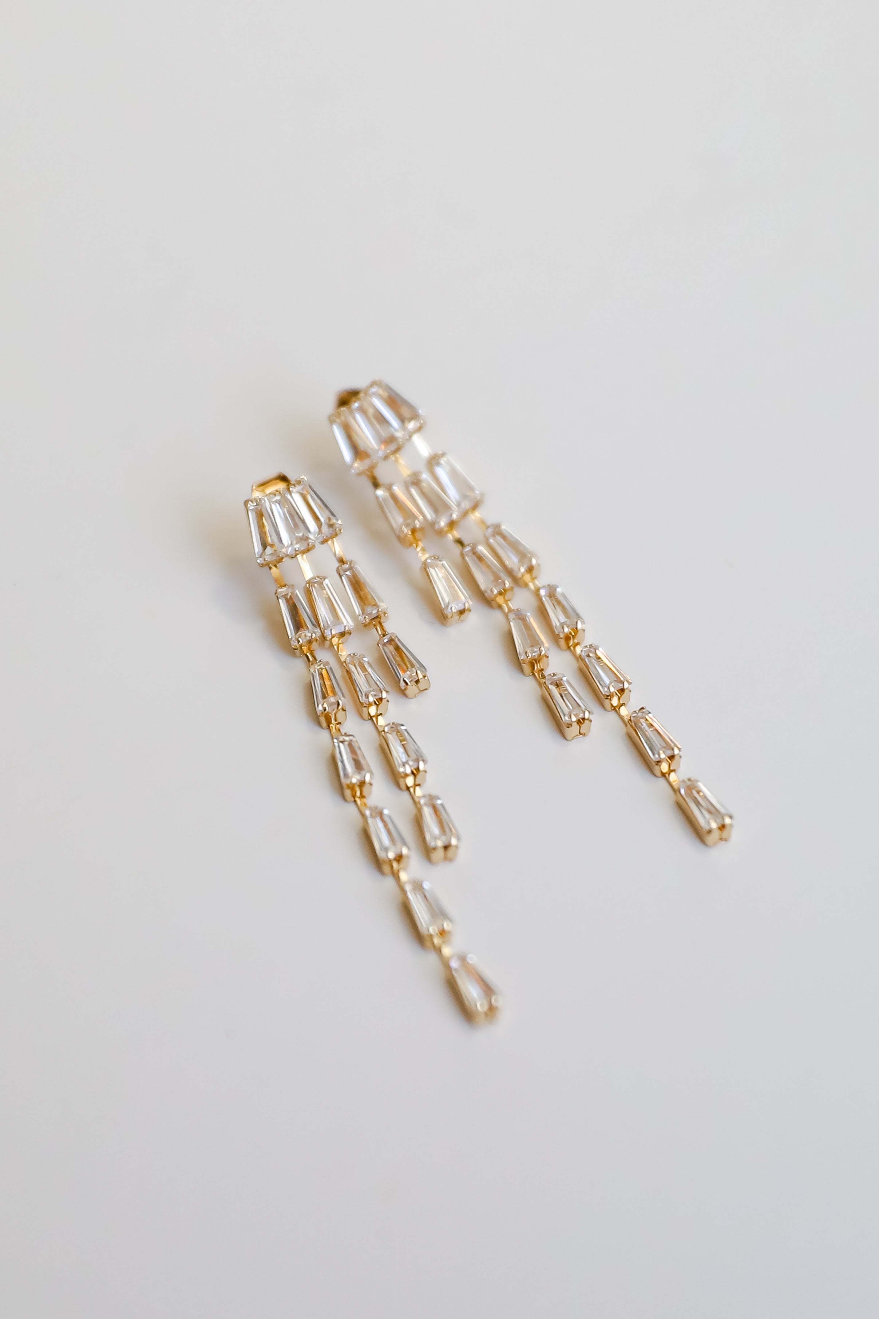 FINAL SALE - Blaire Gold Gemstone Chain Drop Earrings