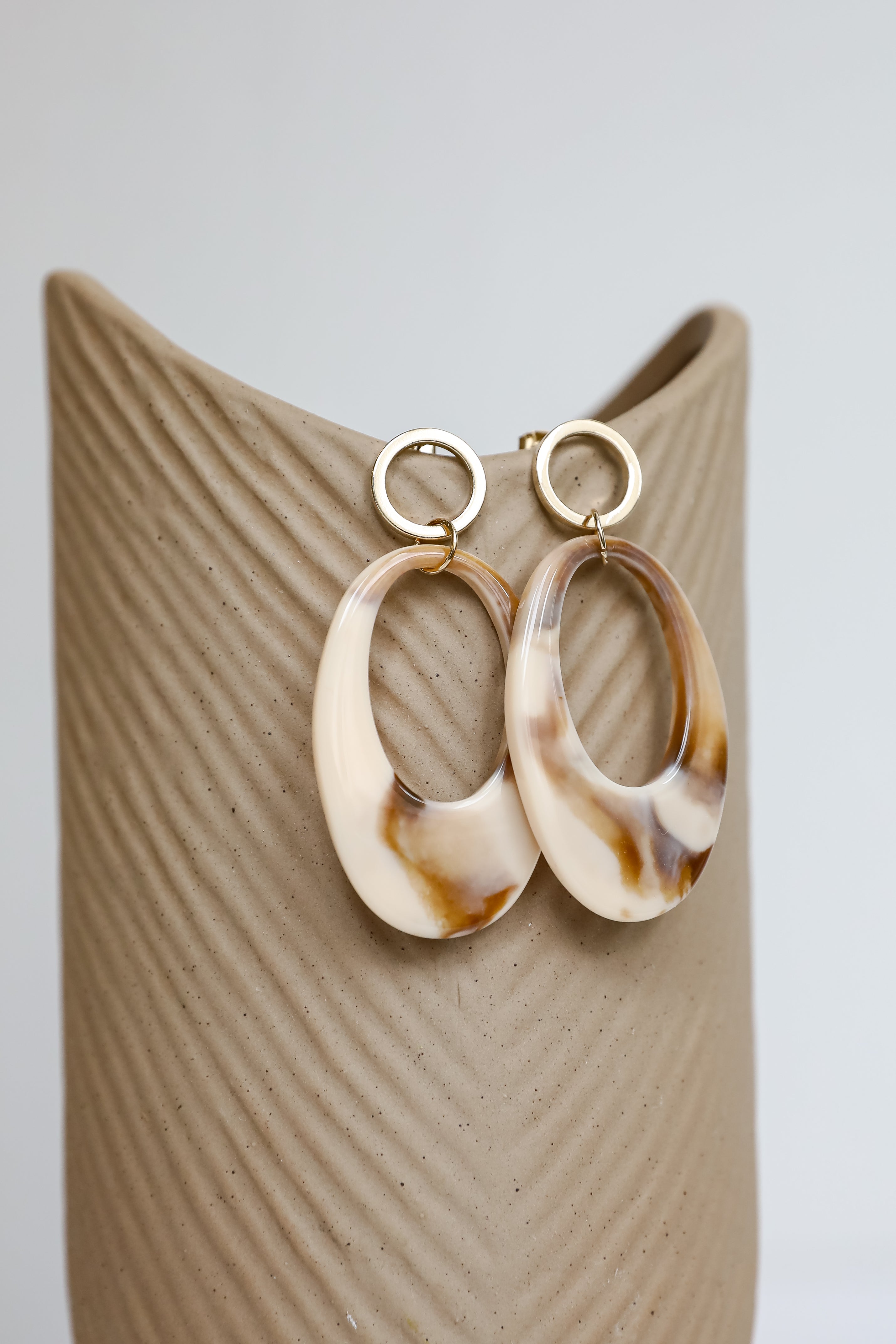 Annie Gold Acrylic Statement Earrings