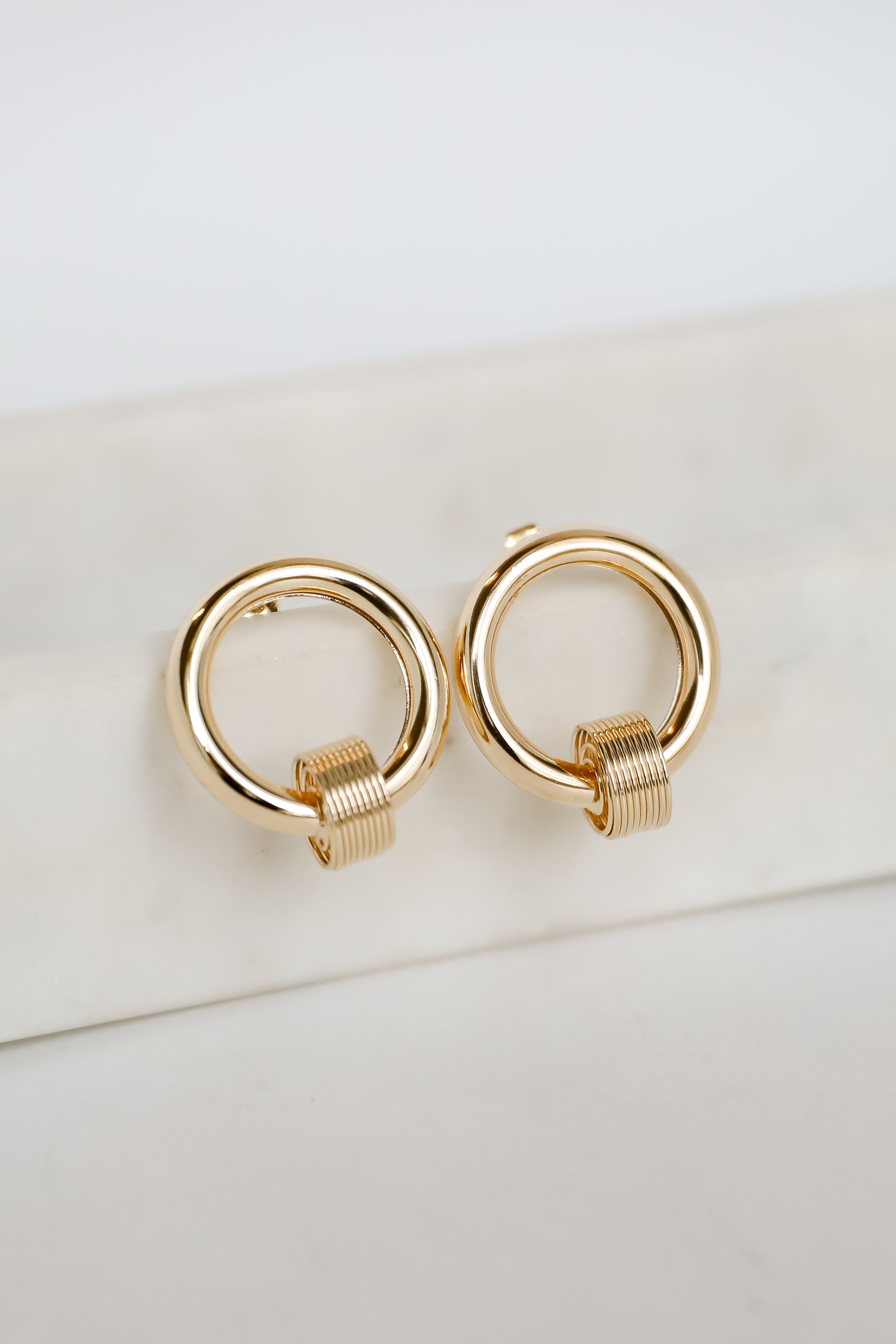 FINAL SALE - Ashley Gold Circle Earrings