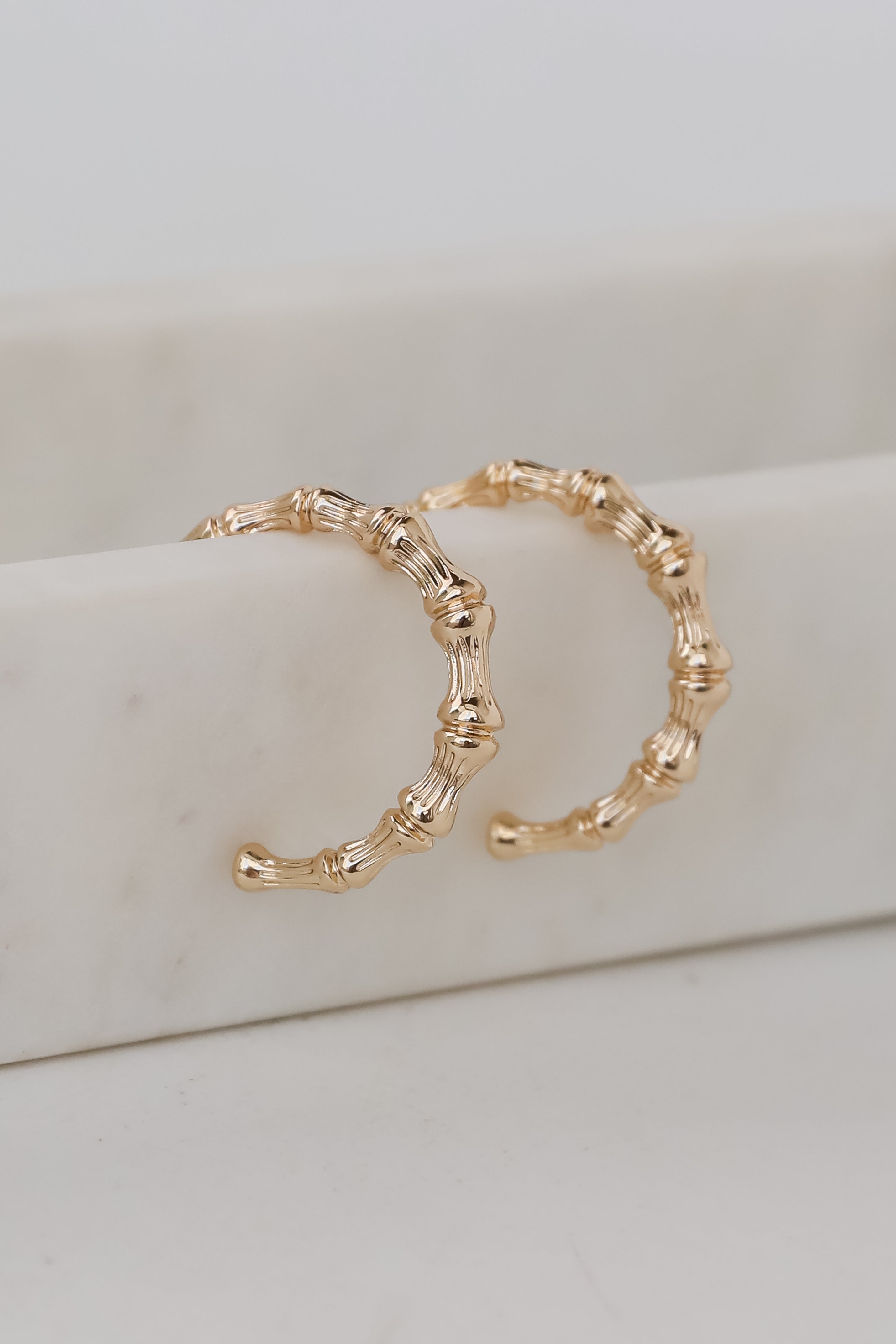 FINAL SALE - Brielle Gold Textured Hoop Earrings