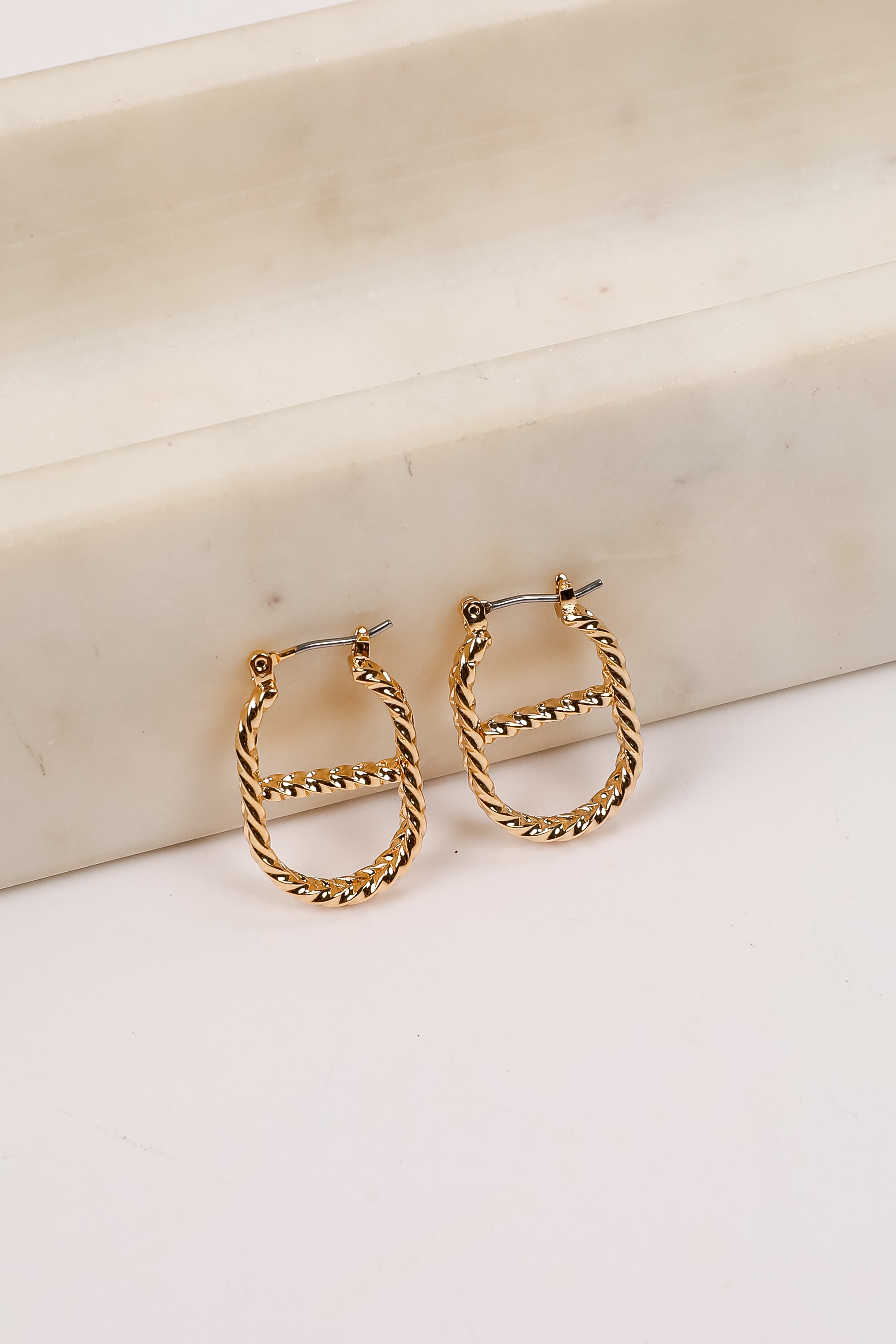 Charlie Gold Oval Hoop Earrings