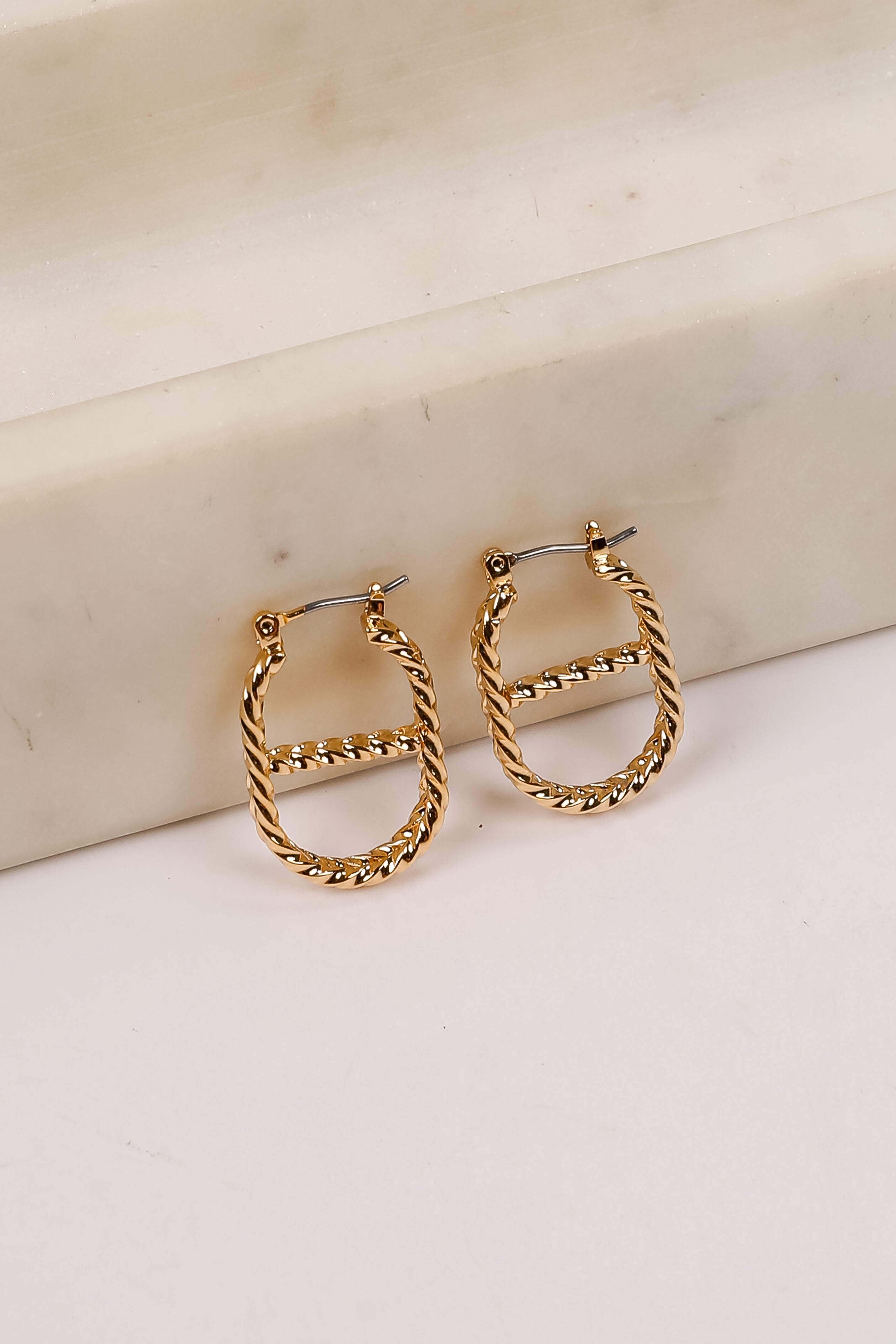 Charlie Gold Oval Hoop Earrings