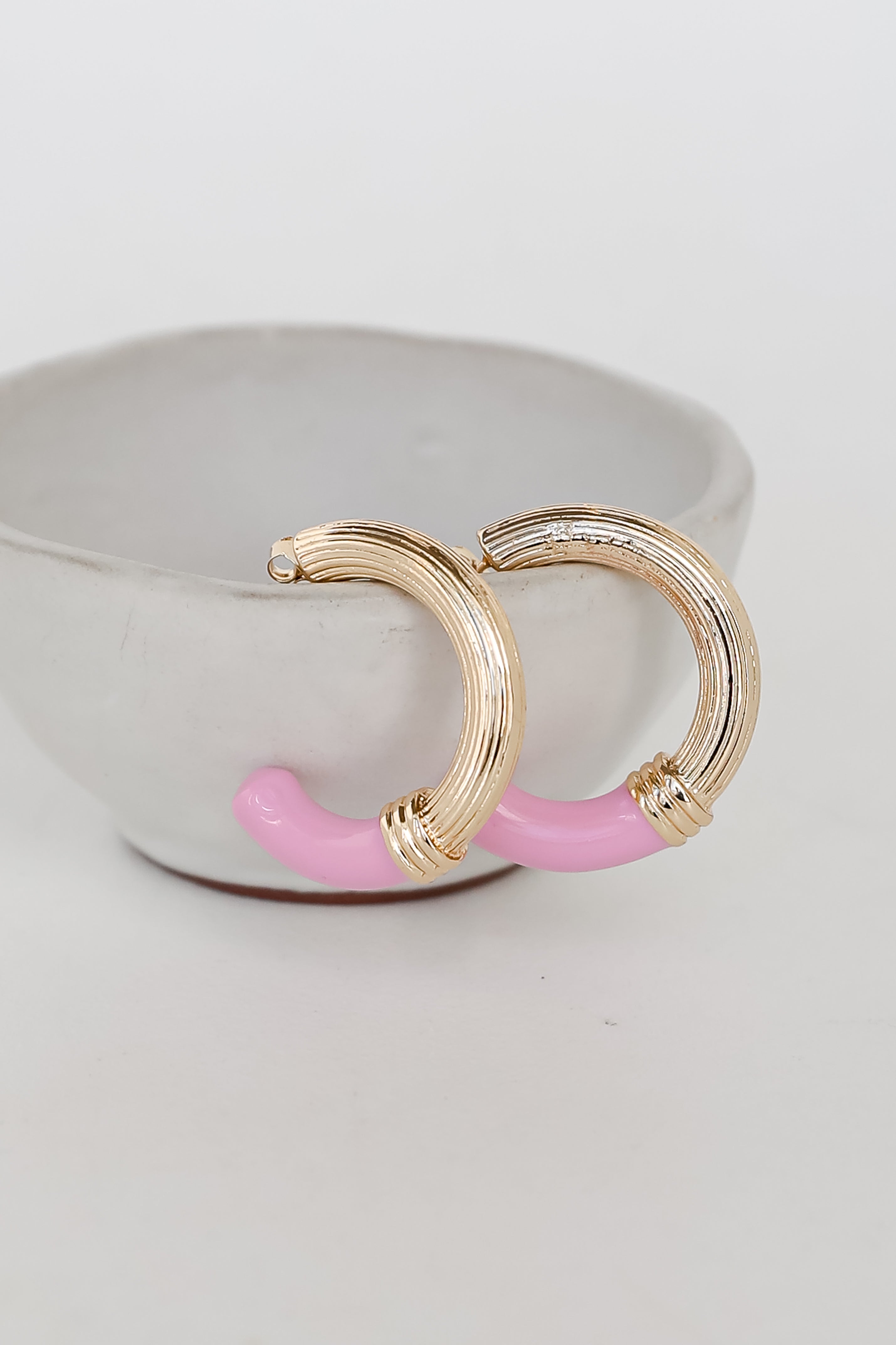 FINAL SALE - Erin Light Pink Hoop Earrings