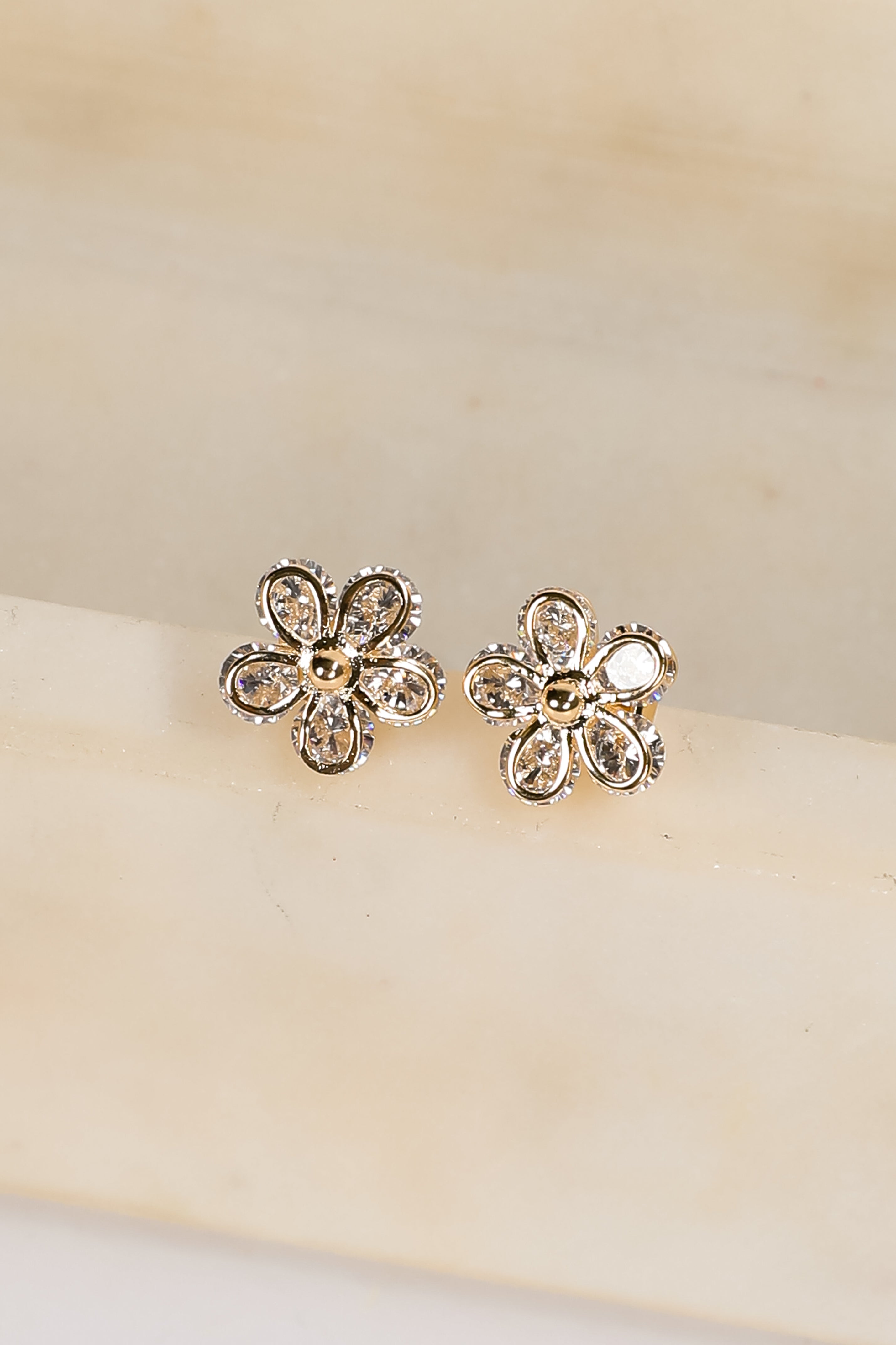 Avery Gold Flower Stud Earrings