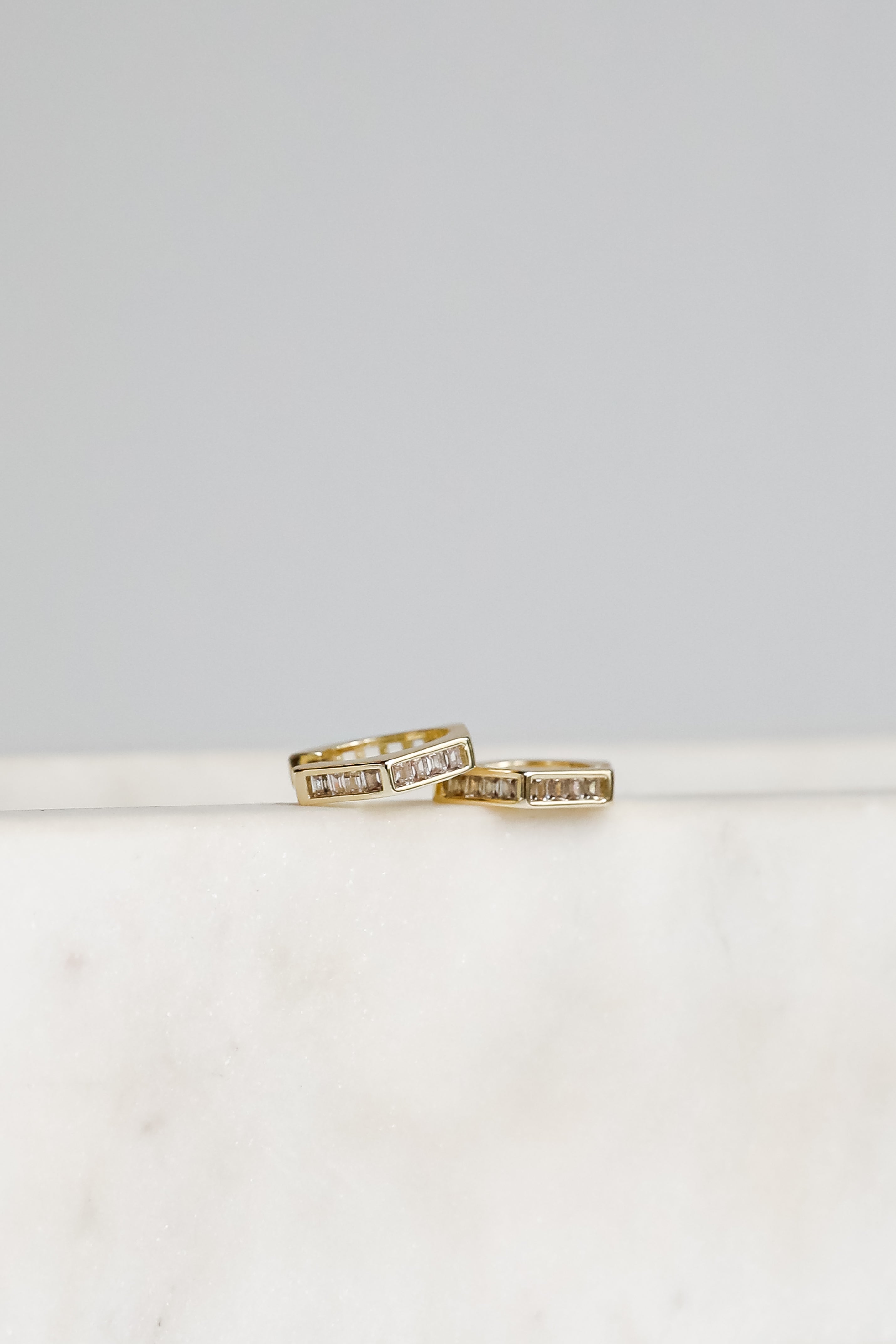 FINAL SALE - Ava Gold Rhinestone Geometric Mini Hoop Earrings