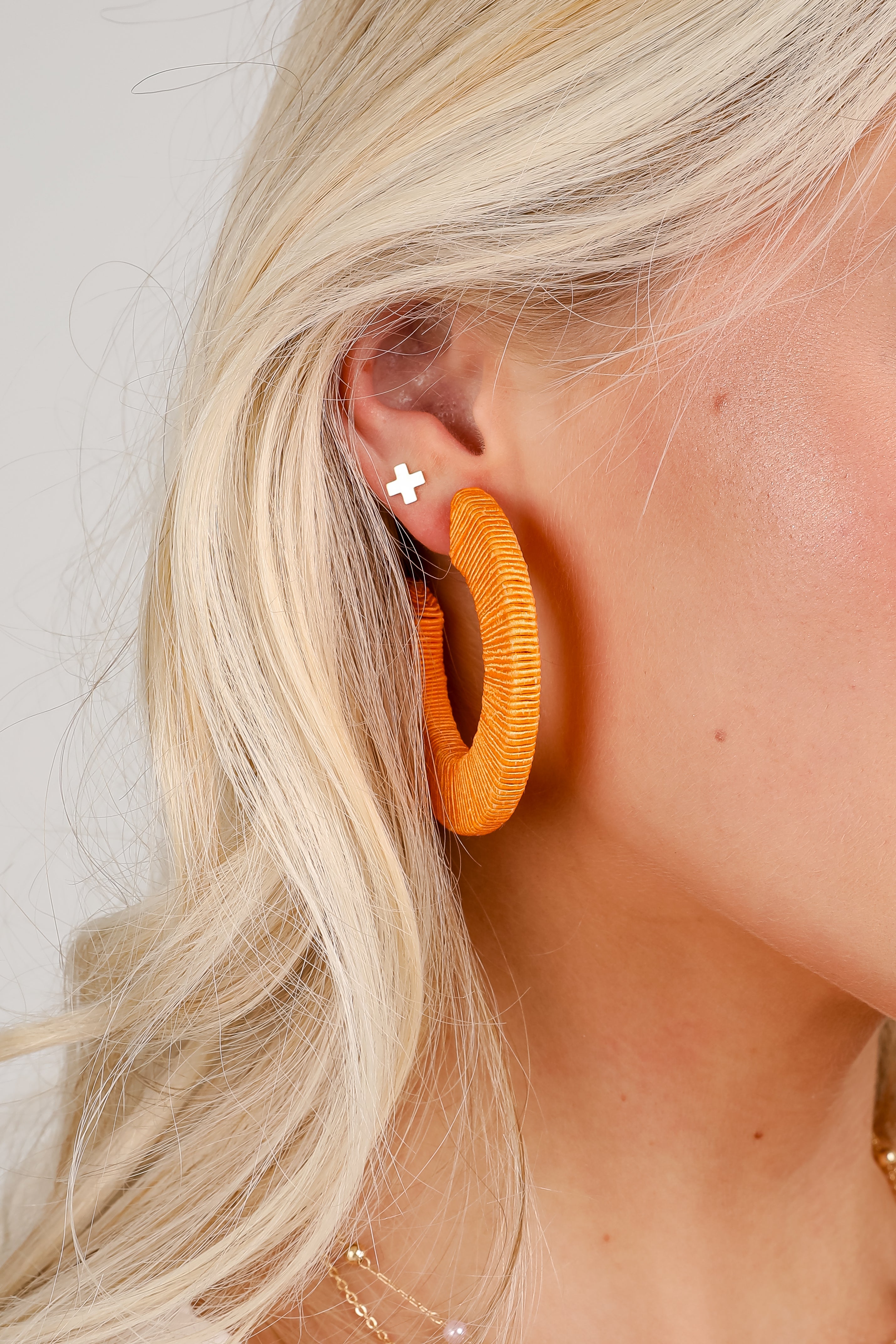 FINAL SALE - Alicia Orange Hoop Earrings