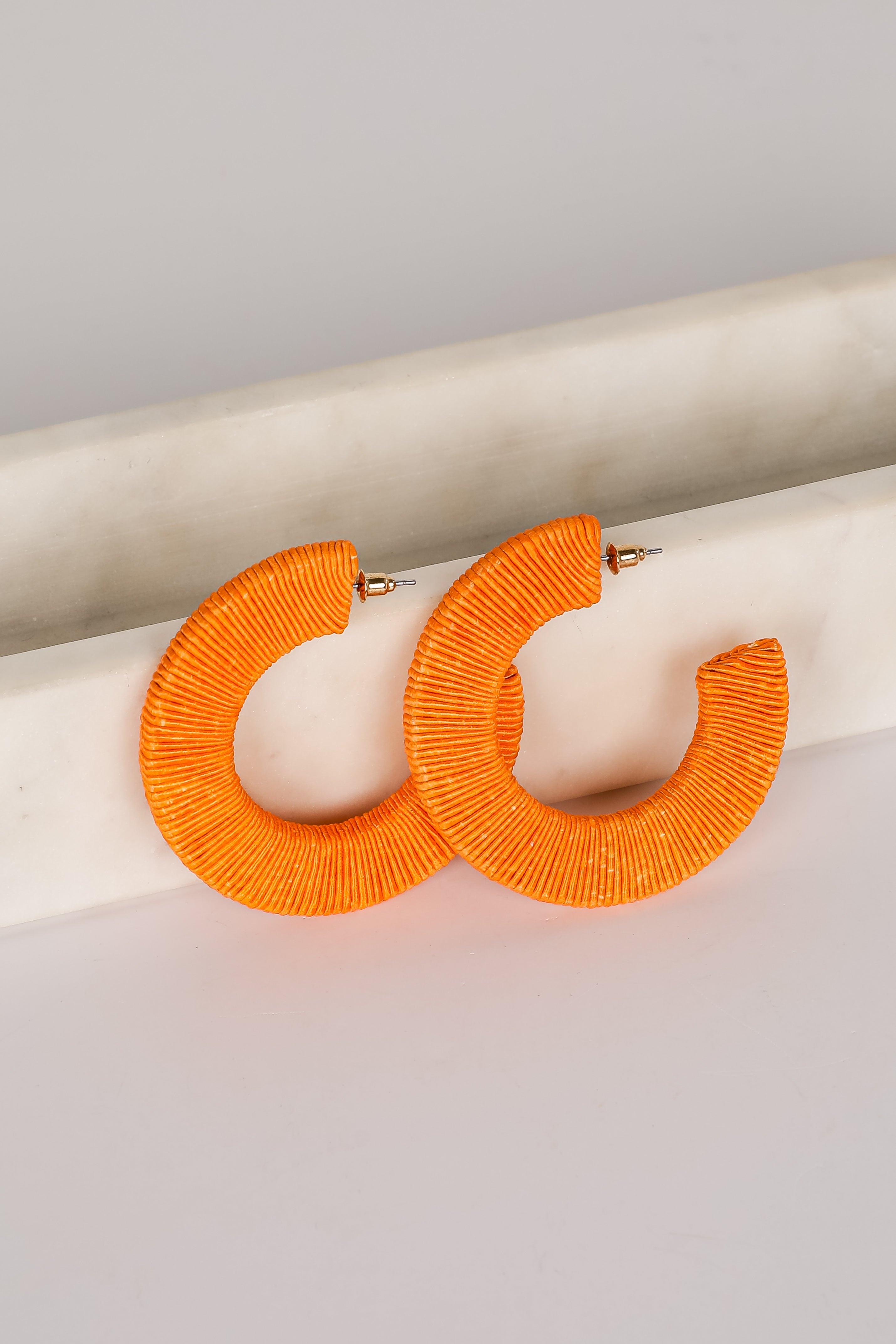 FINAL SALE - Alicia Orange Hoop Earrings