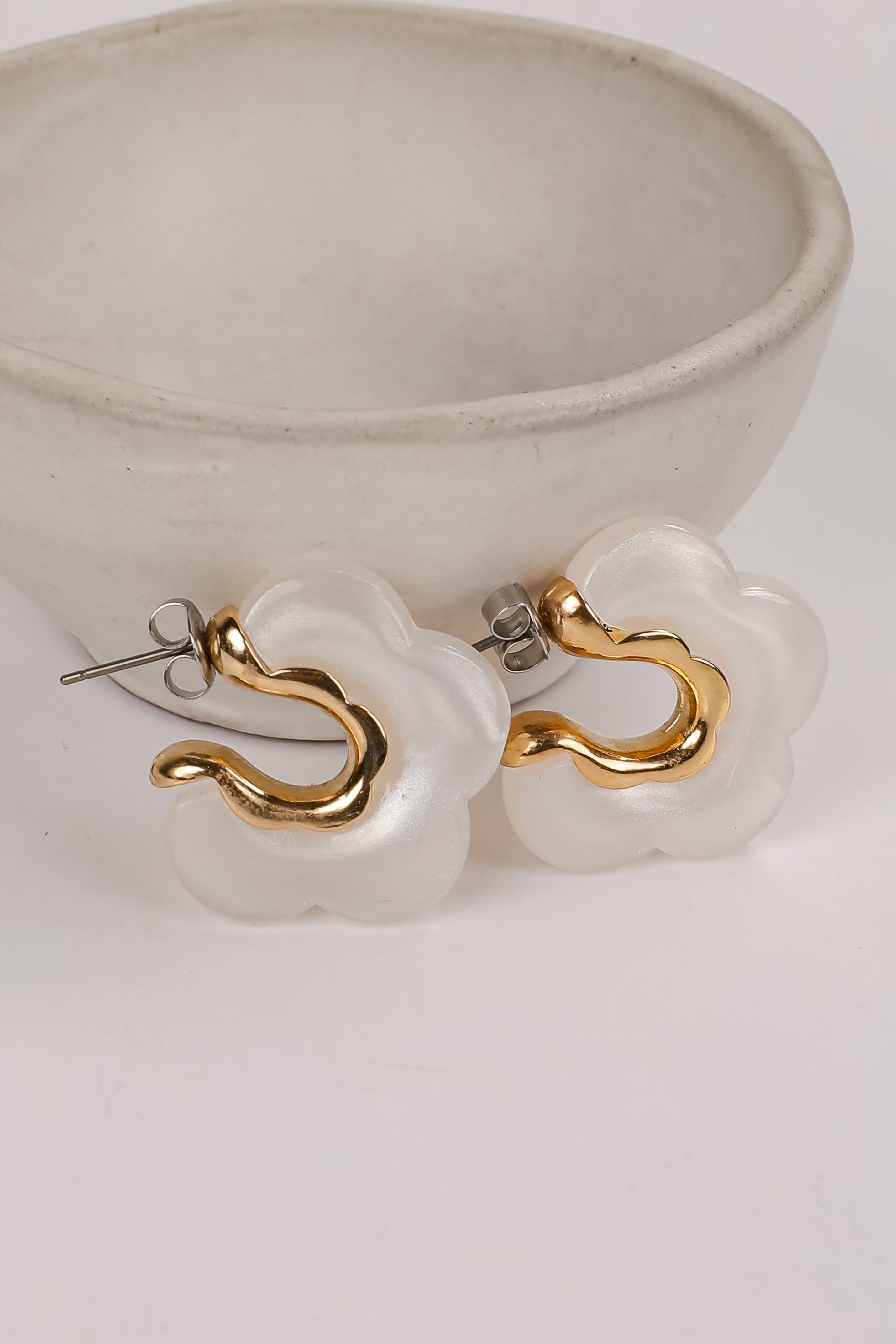 FINAL SALE - Bree Acrylic Flower Hoop Earrings