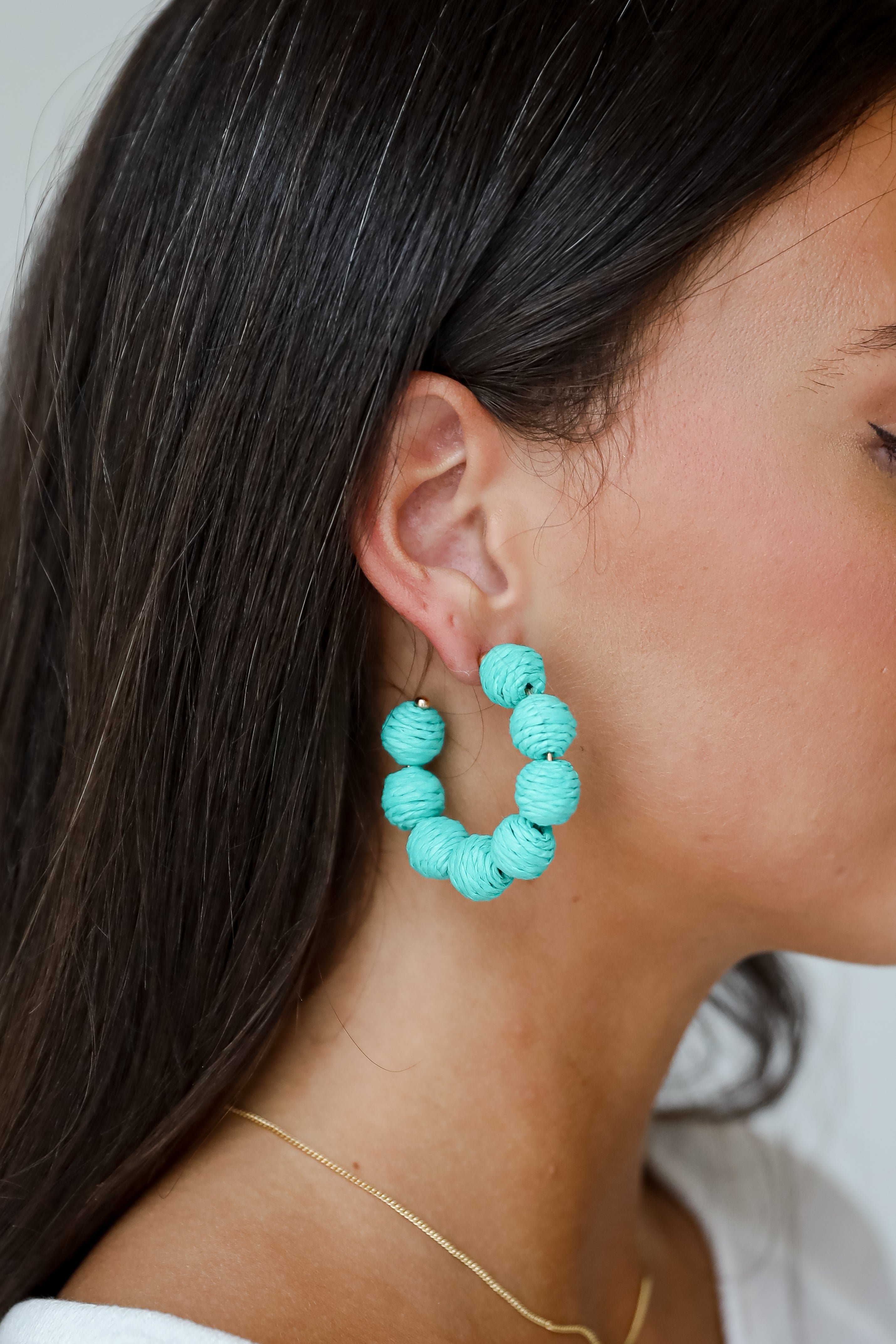 FINAL SALE - Aurora Straw Hoop Earrings