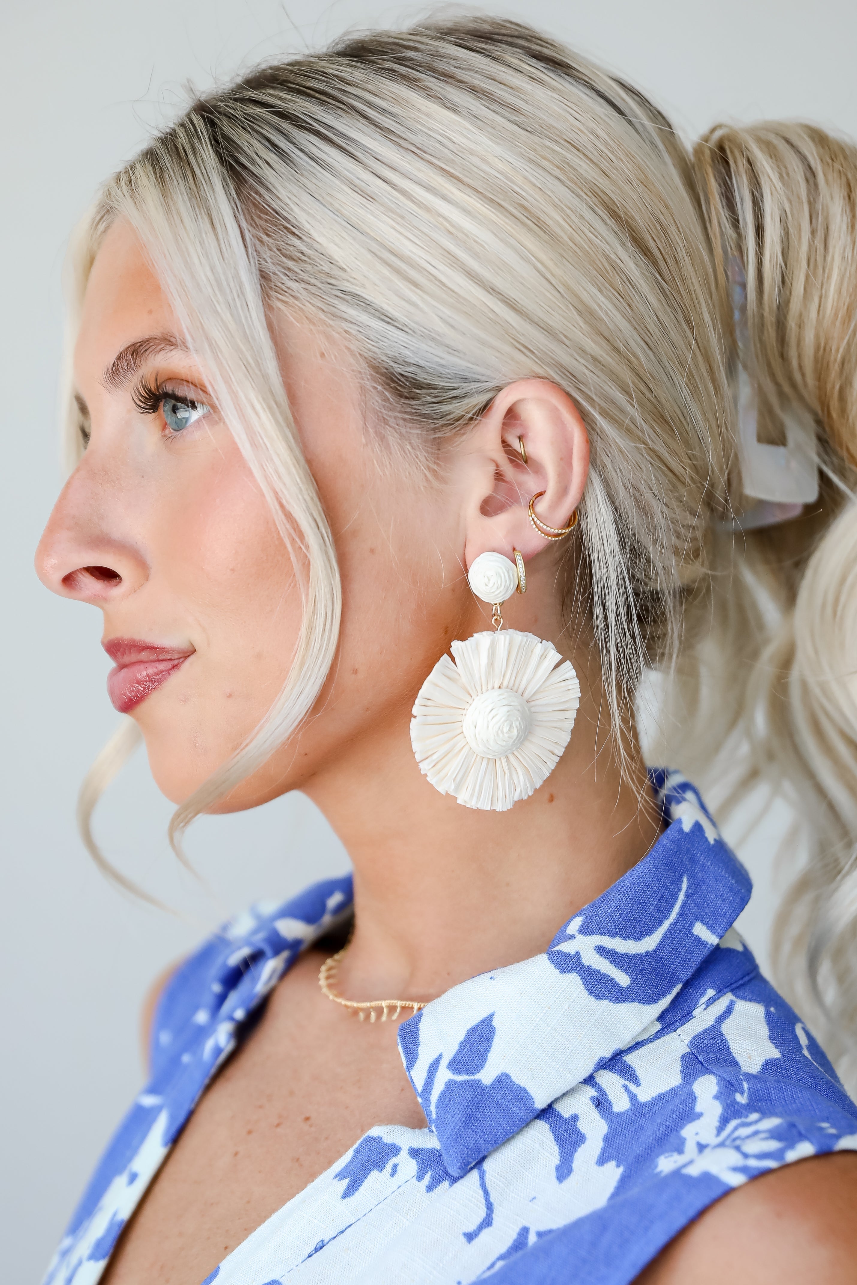 FINAL SALE - Gemma Straw Statement Earrings