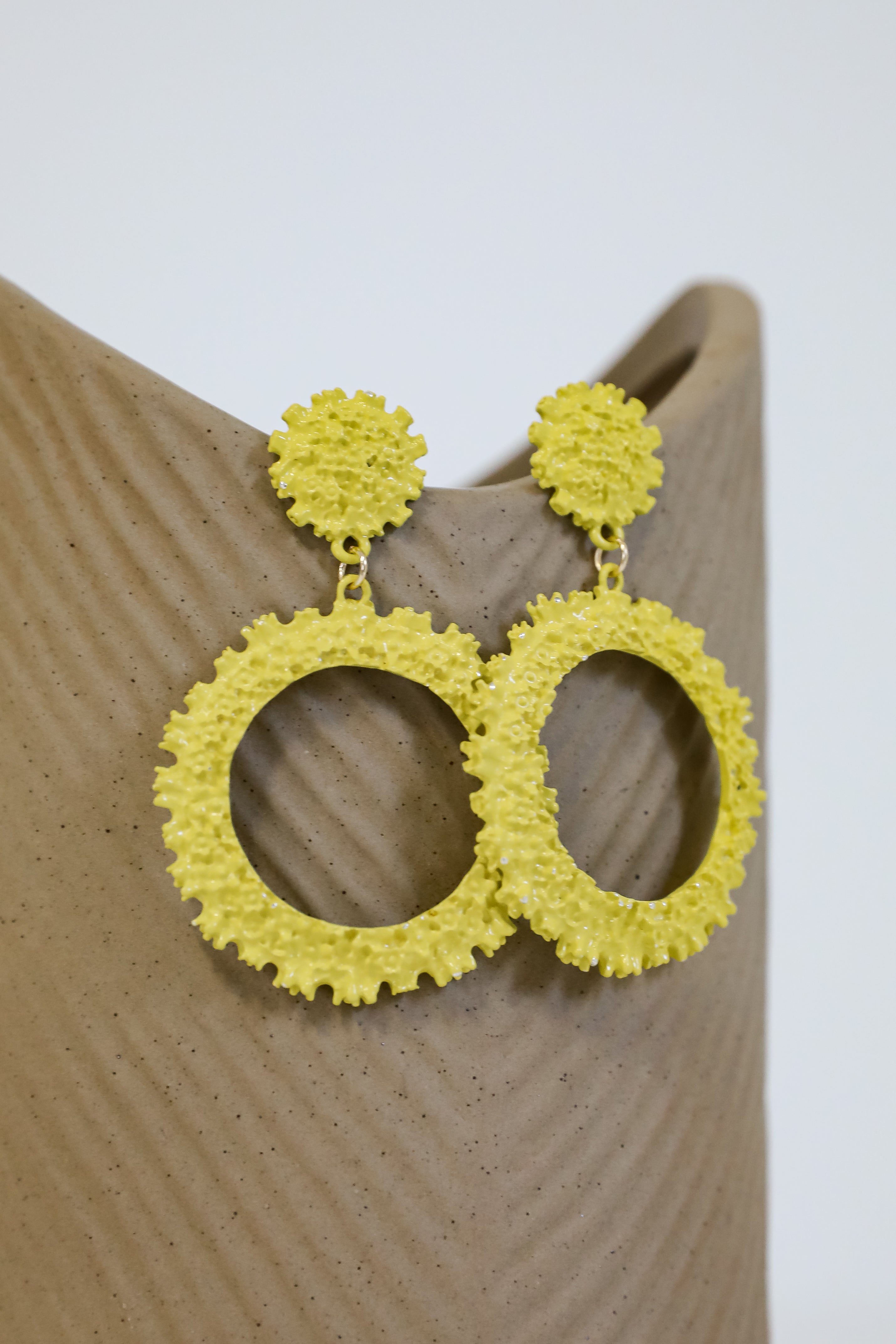 FINAL SALE - Camille Yellow Circle Drop Earrings