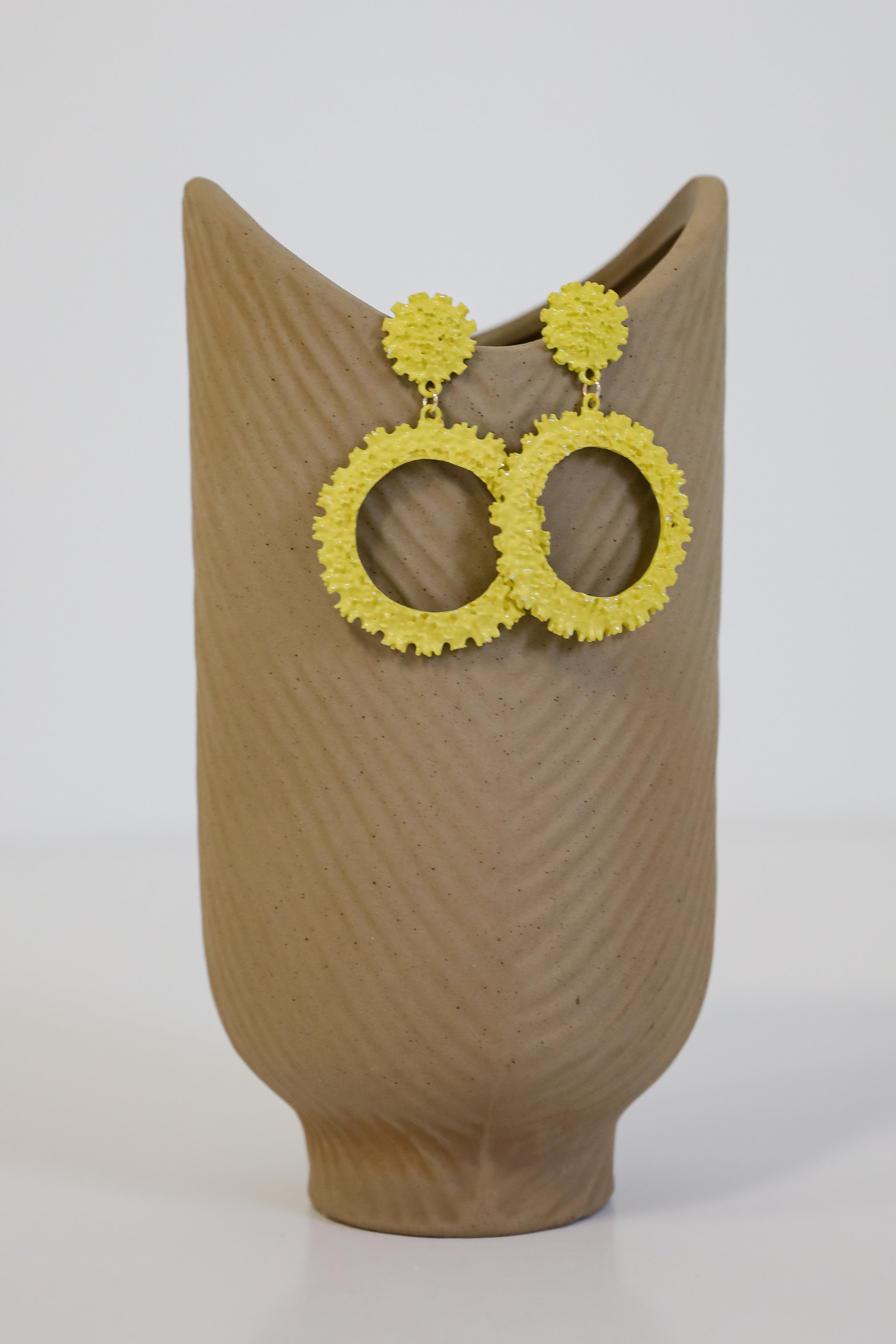 FINAL SALE - Camille Yellow Circle Drop Earrings