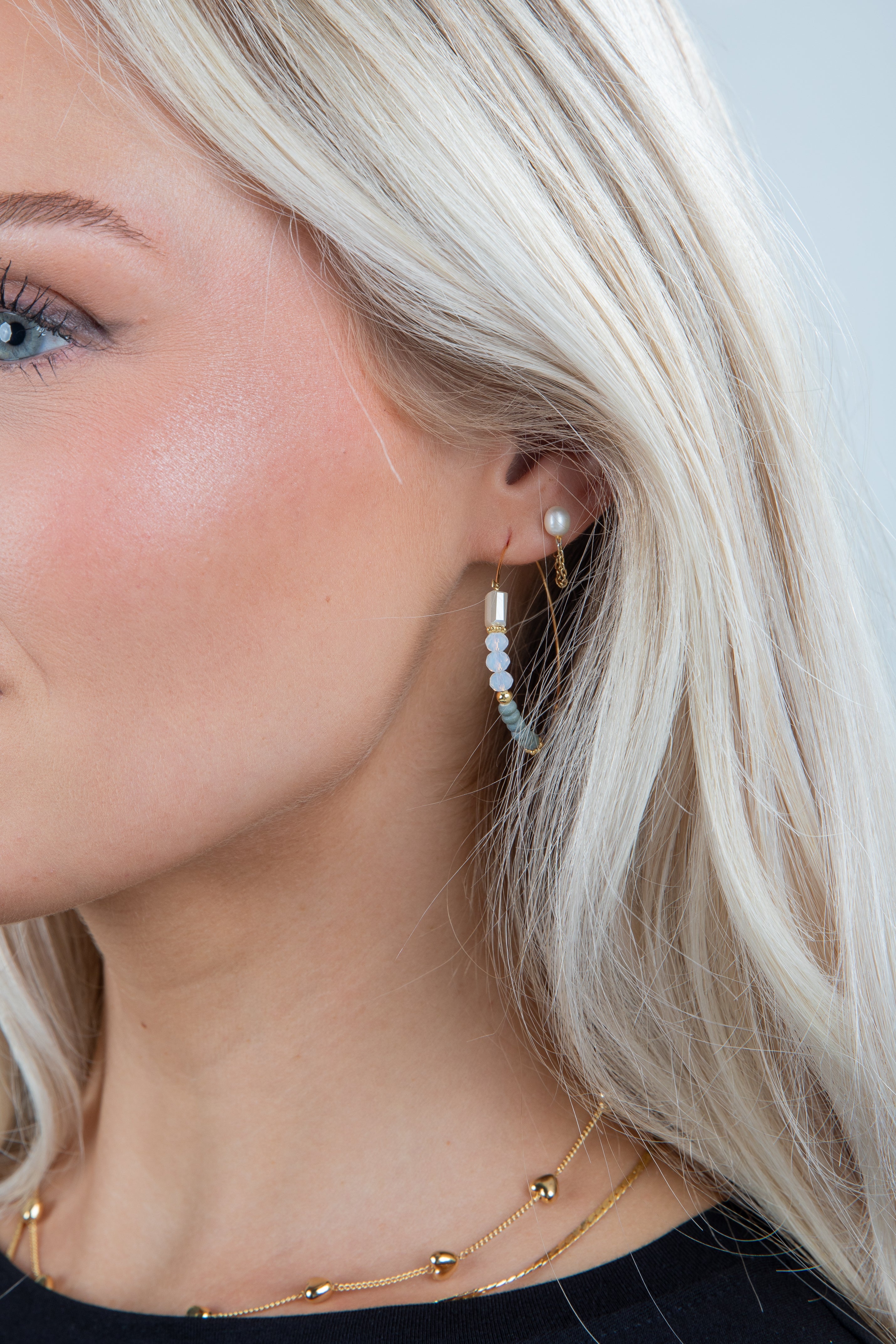 Kenna Beaded Hoop Earrings