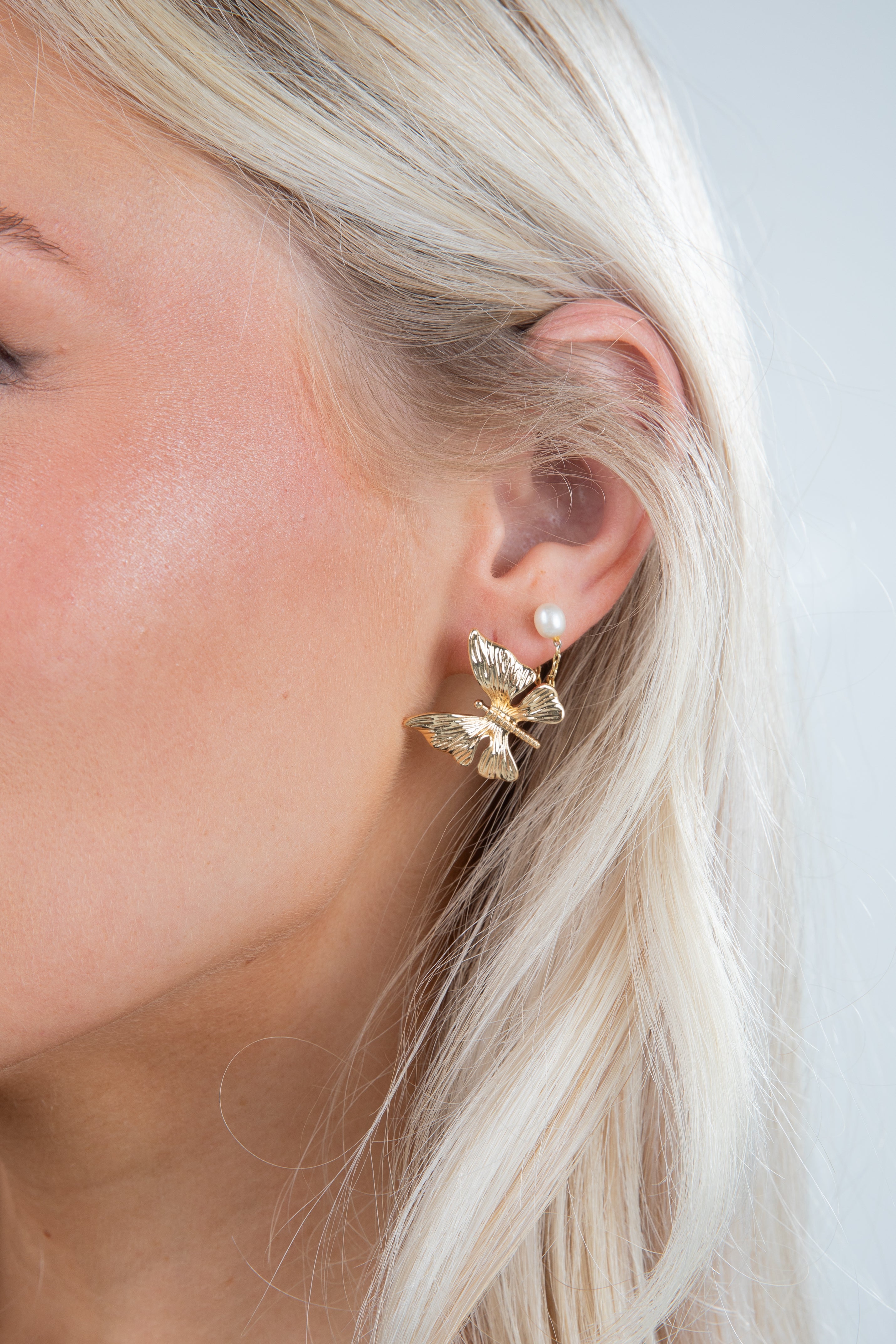 Selena Gold Butterfly Stud Earrings