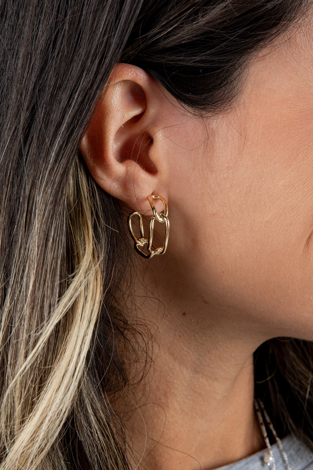 Hayden Gold Chainlink Hoop Earrings