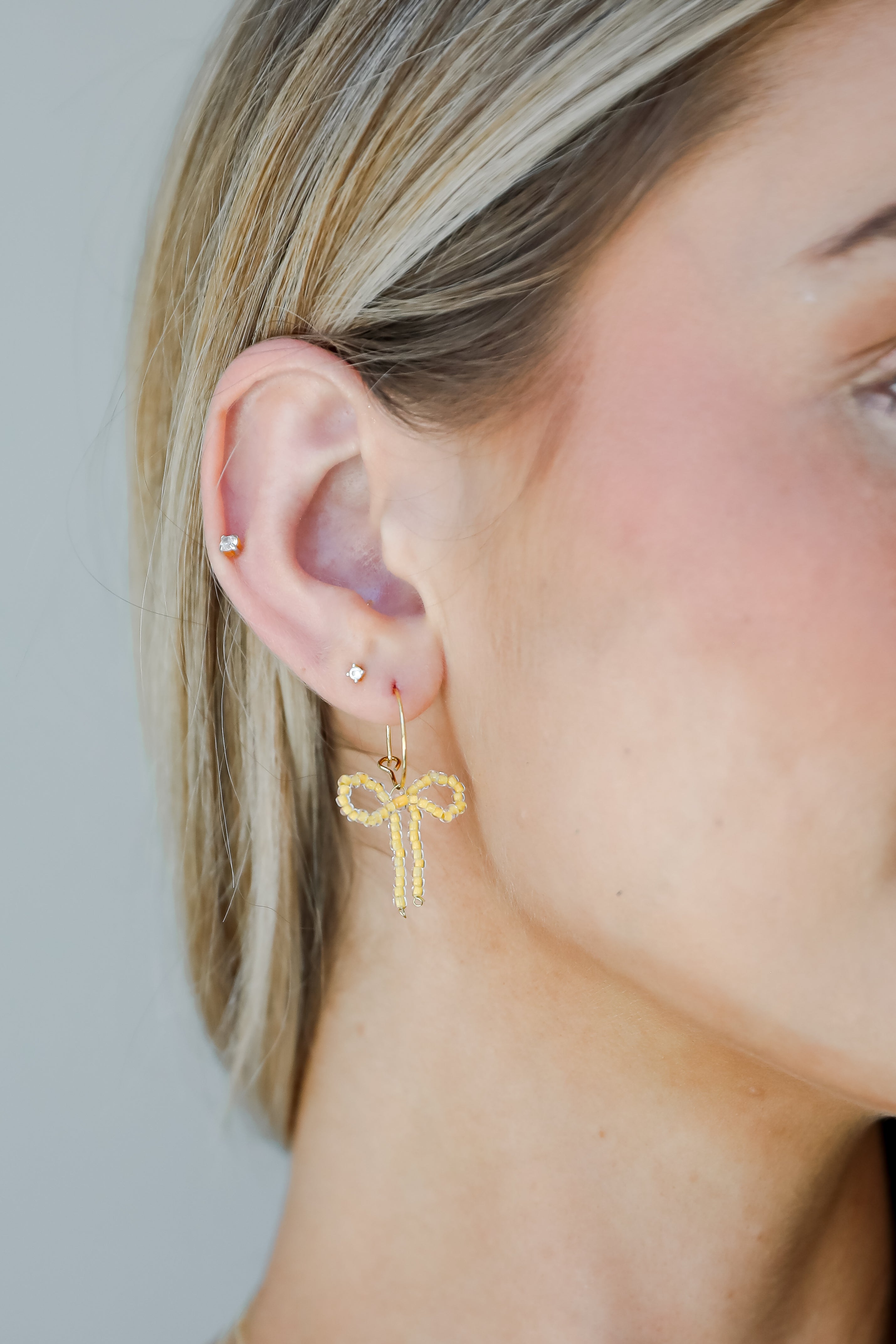 FINAL SALE - Sara Gold Bow Drop Earrings