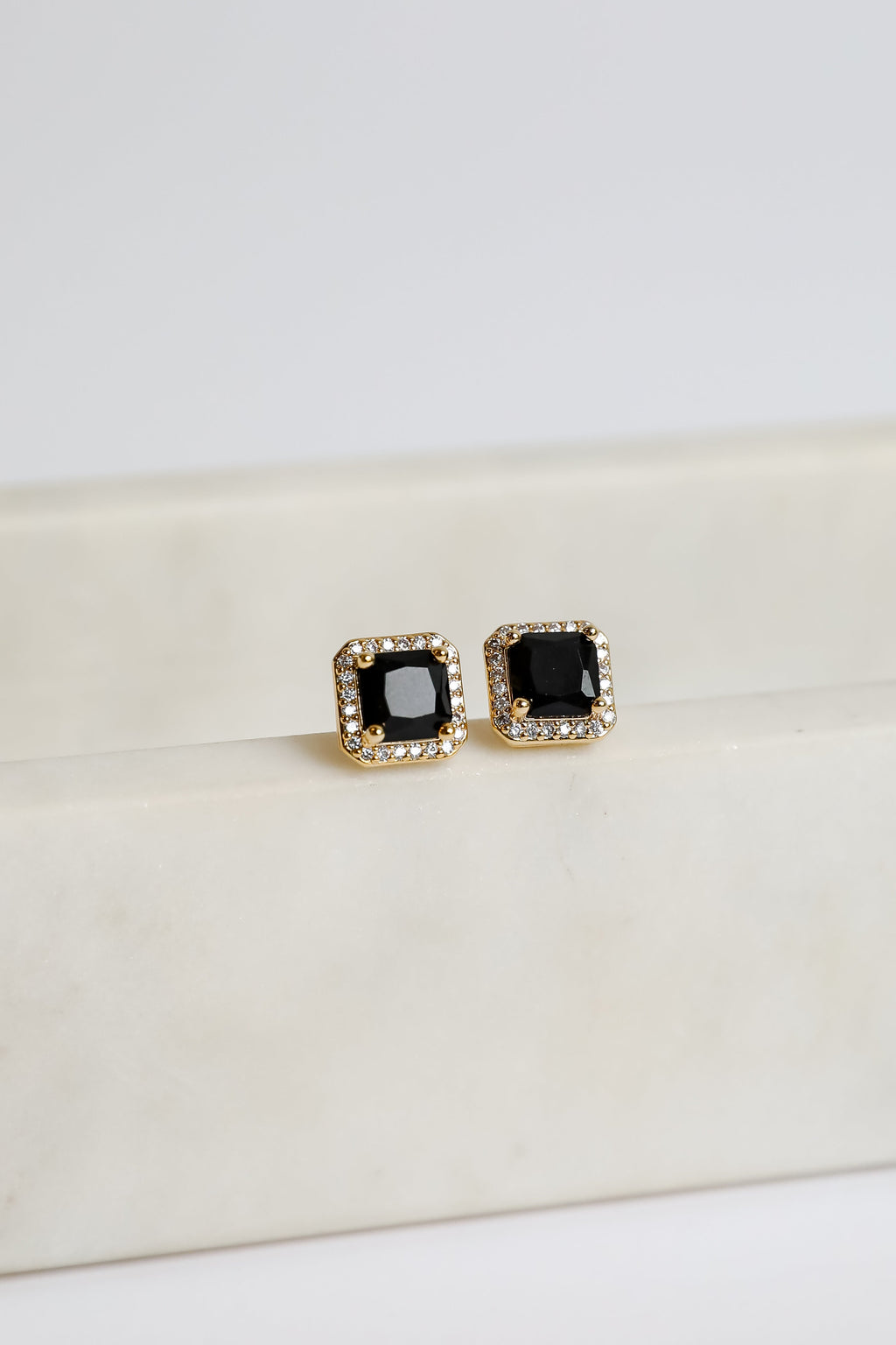FINAL SALE - Sutton Black Gemstone Stud Earrings
