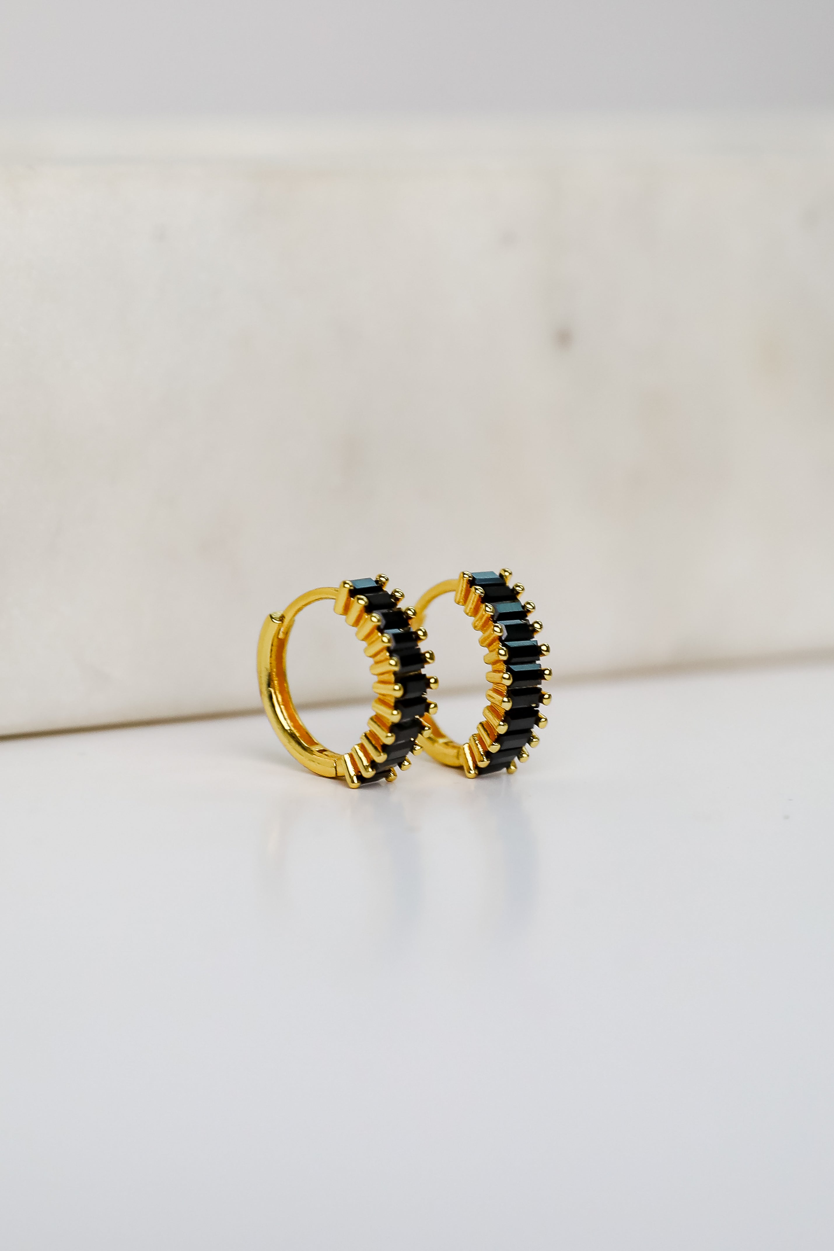 FINAL SALE - London Rhinestone Mini Hoop Earrings