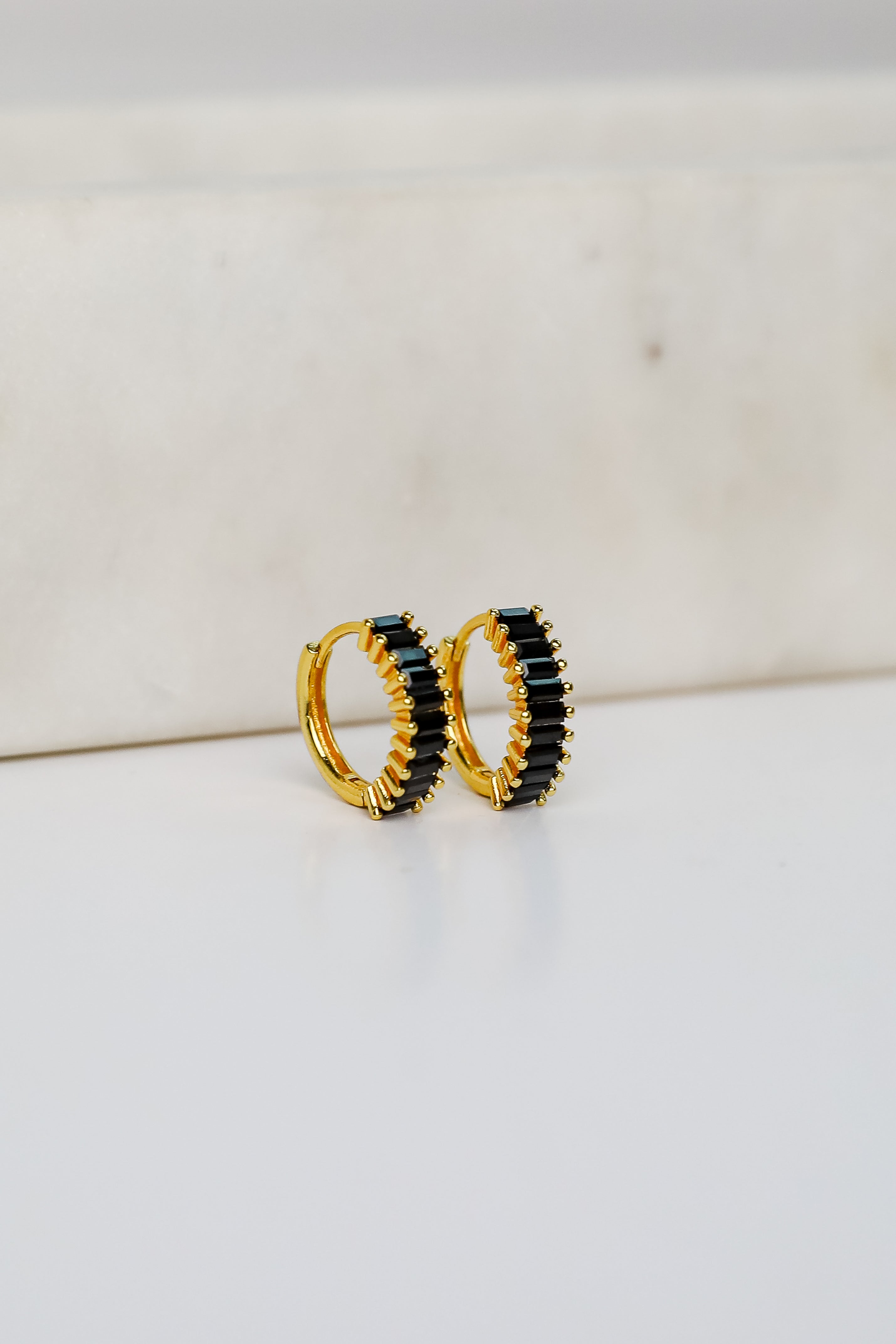 FINAL SALE - London Rhinestone Mini Hoop Earrings