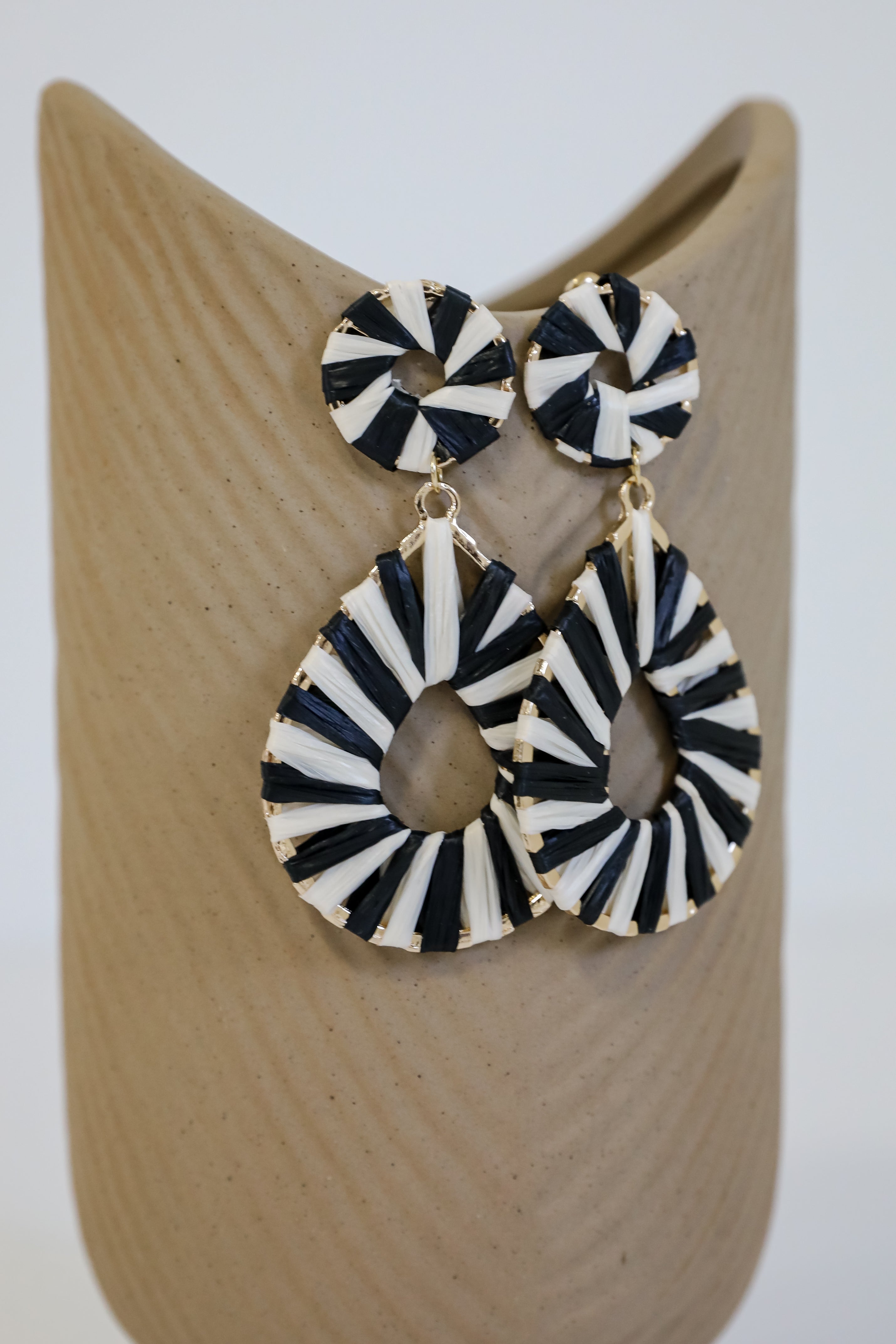 FINAL SALE - Kate Black Straw Statement Earrings