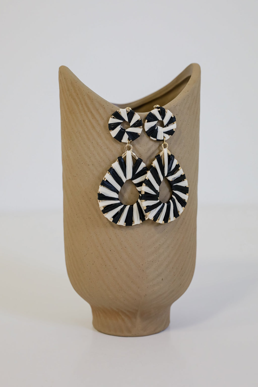 FINAL SALE - Kate Black Straw Statement Earrings