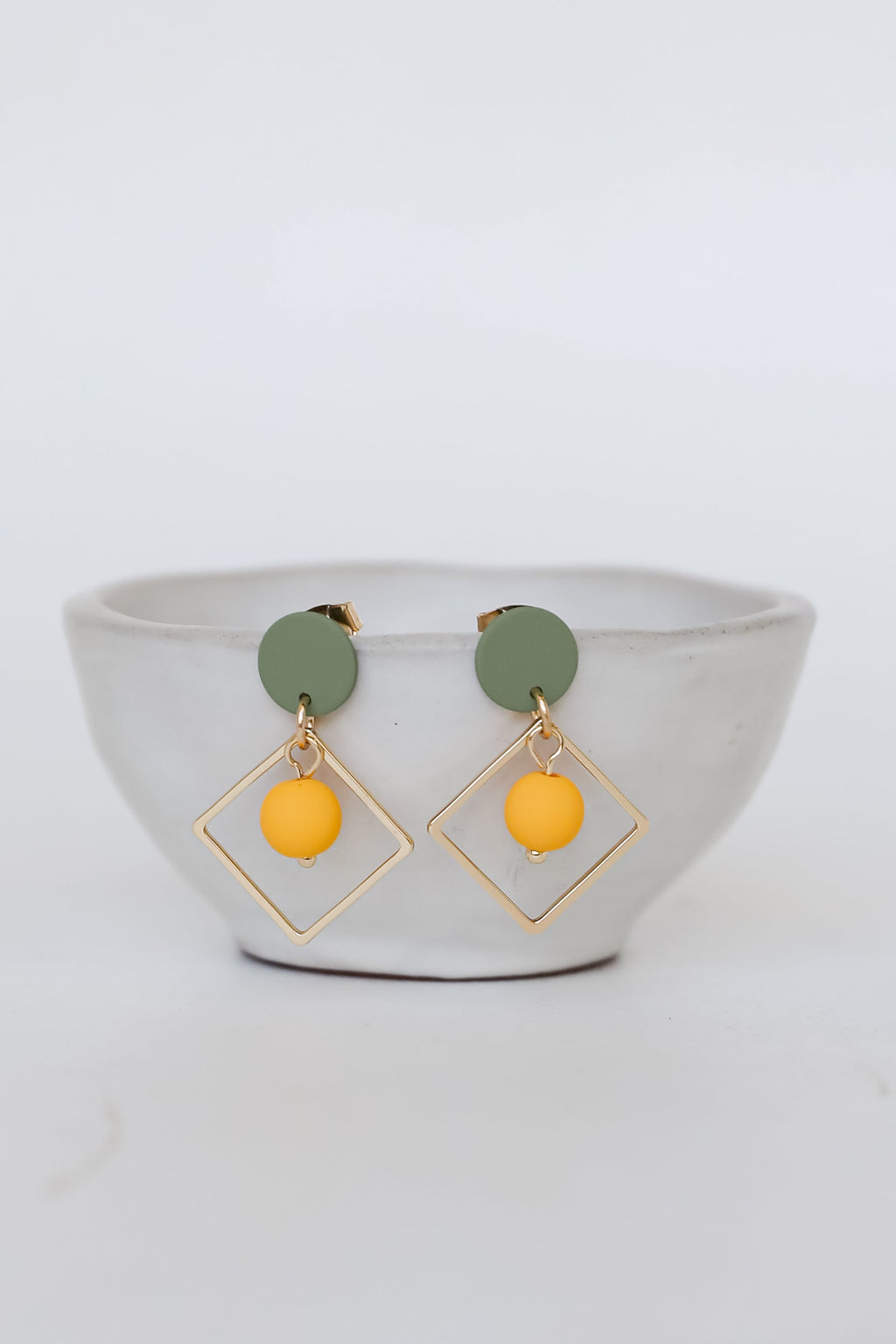 FINAL SALE - Kylie Green Square Drop Earrings