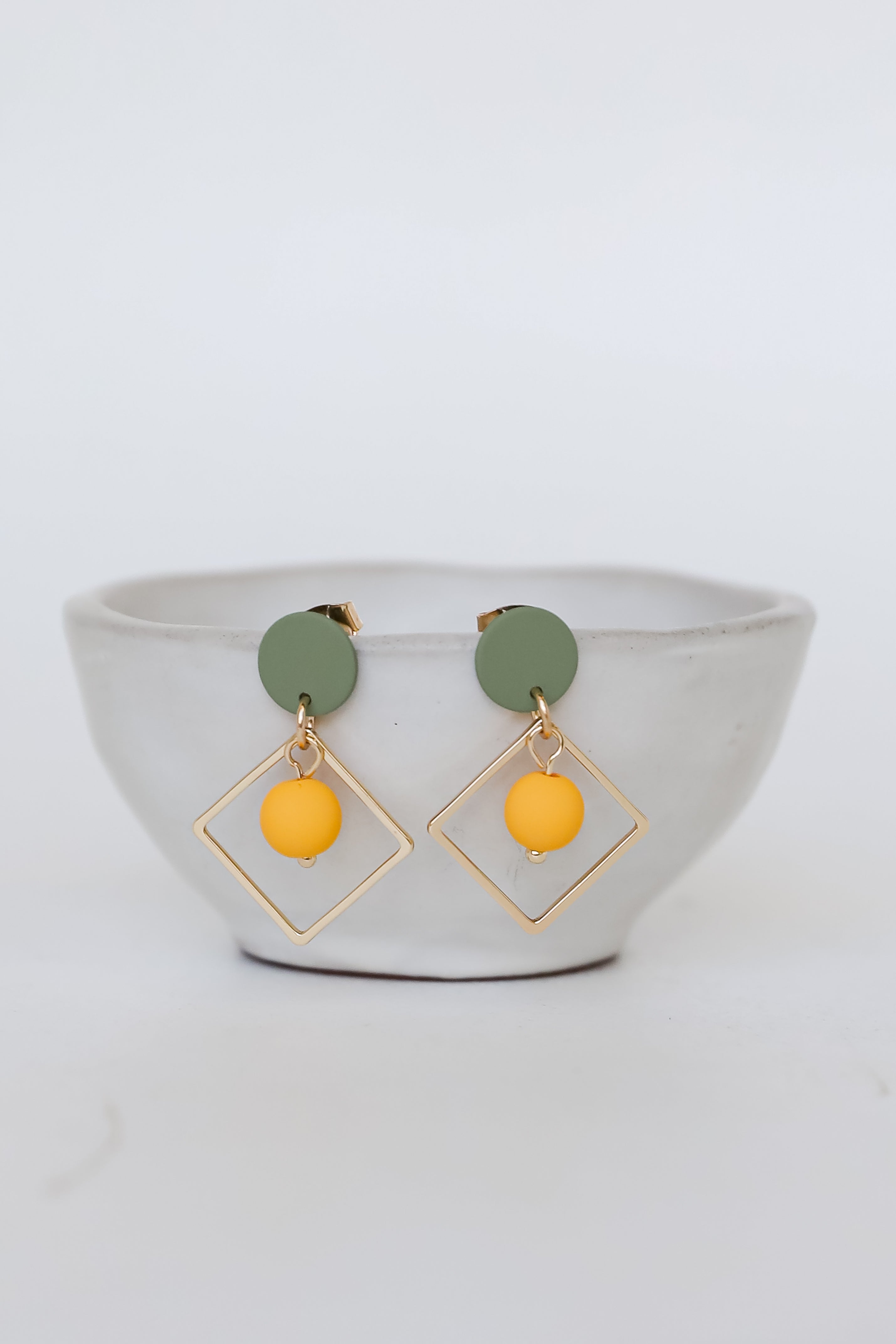 FINAL SALE - Kylie Green Square Drop Earrings