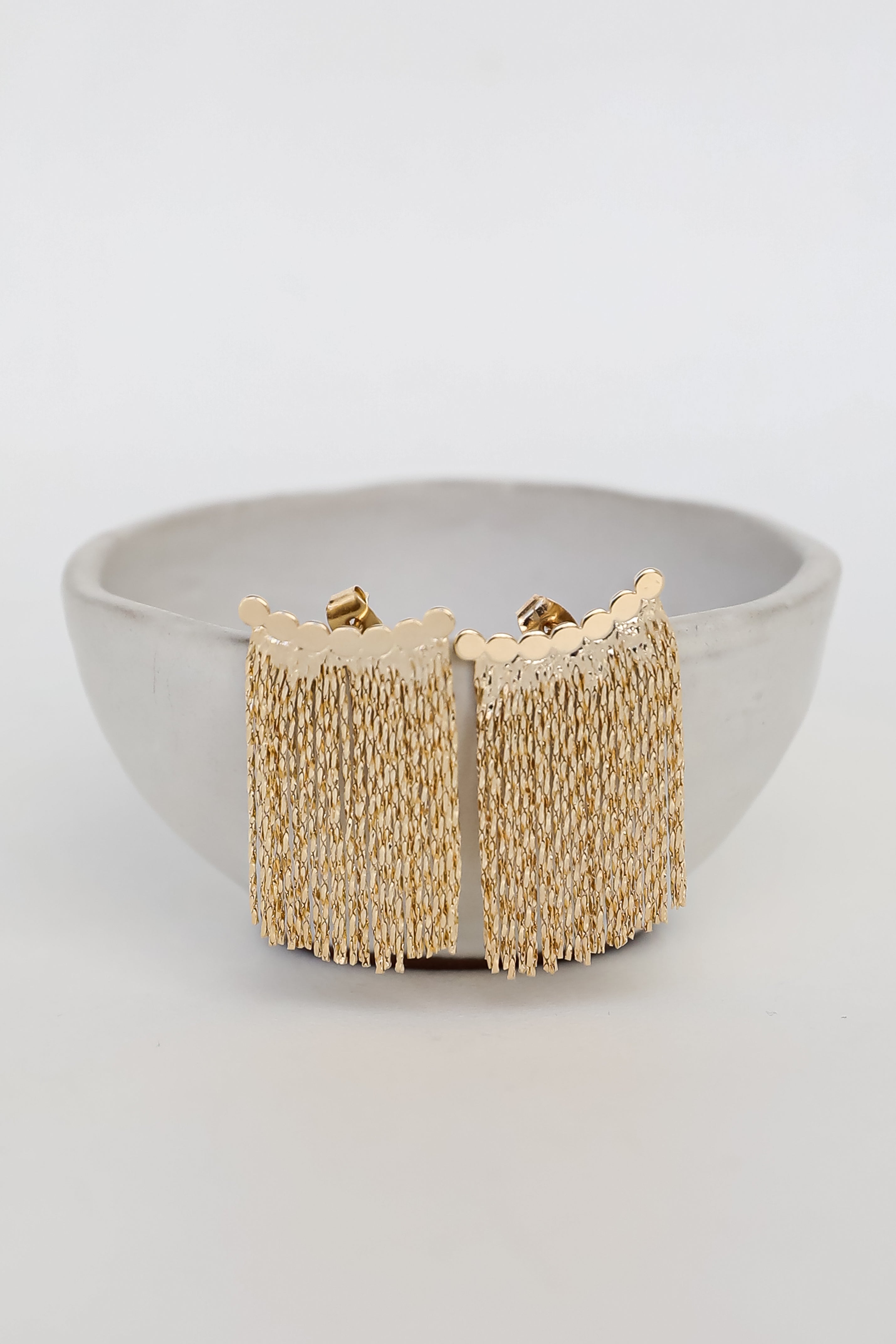 FINAL SALE - Hattie Gold Fringe Earrings
