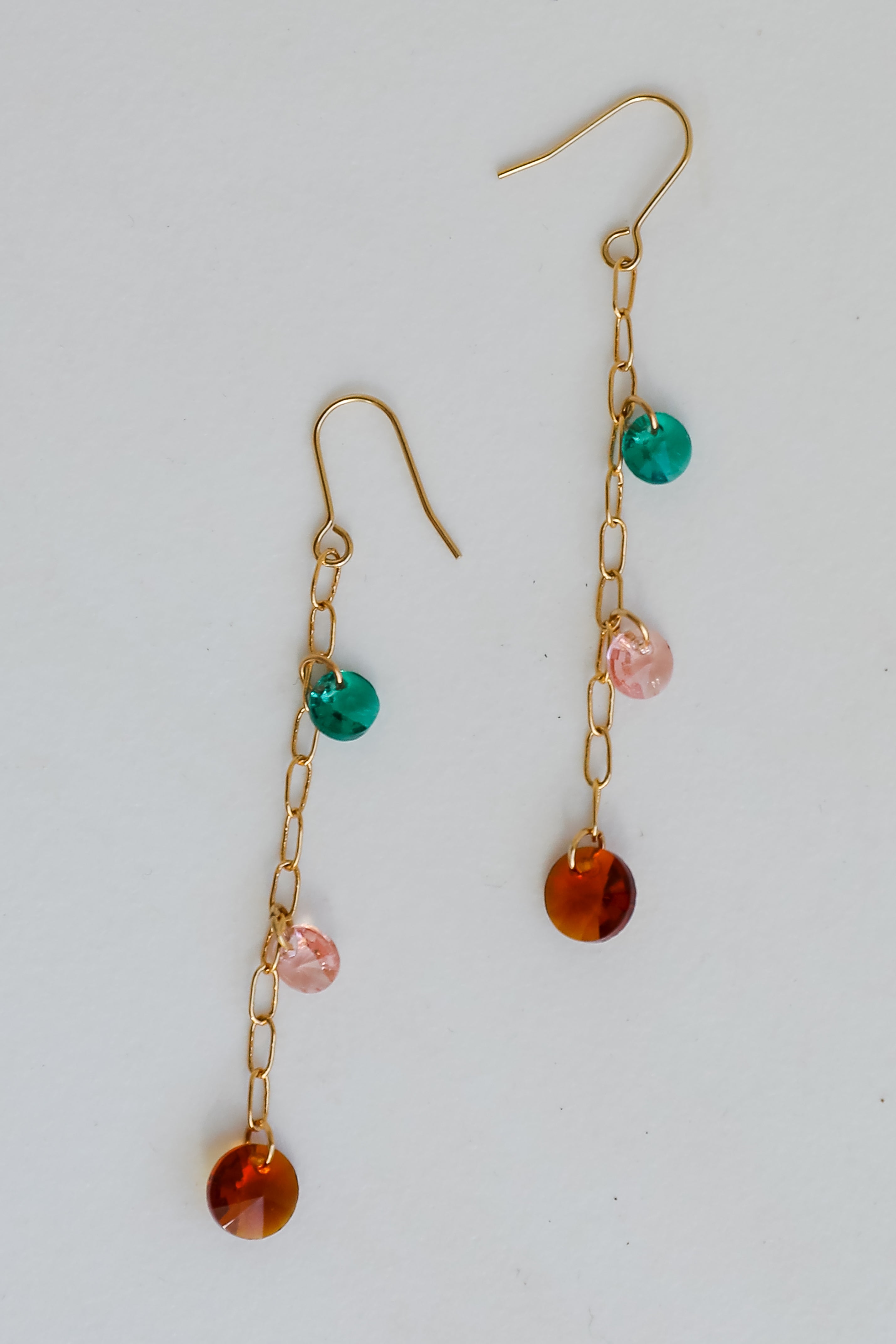 FINAL SALE - Selena Gold Gemstone Drop Earrings