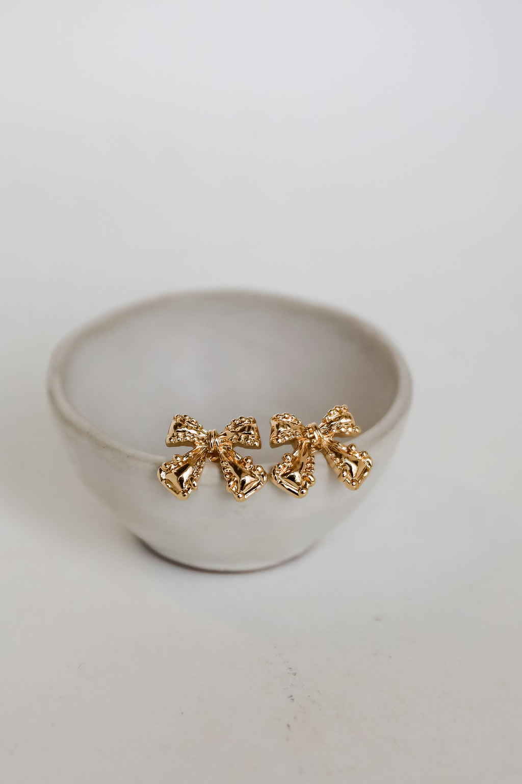FINAL SALE - Sophia Gold Bow Earrings