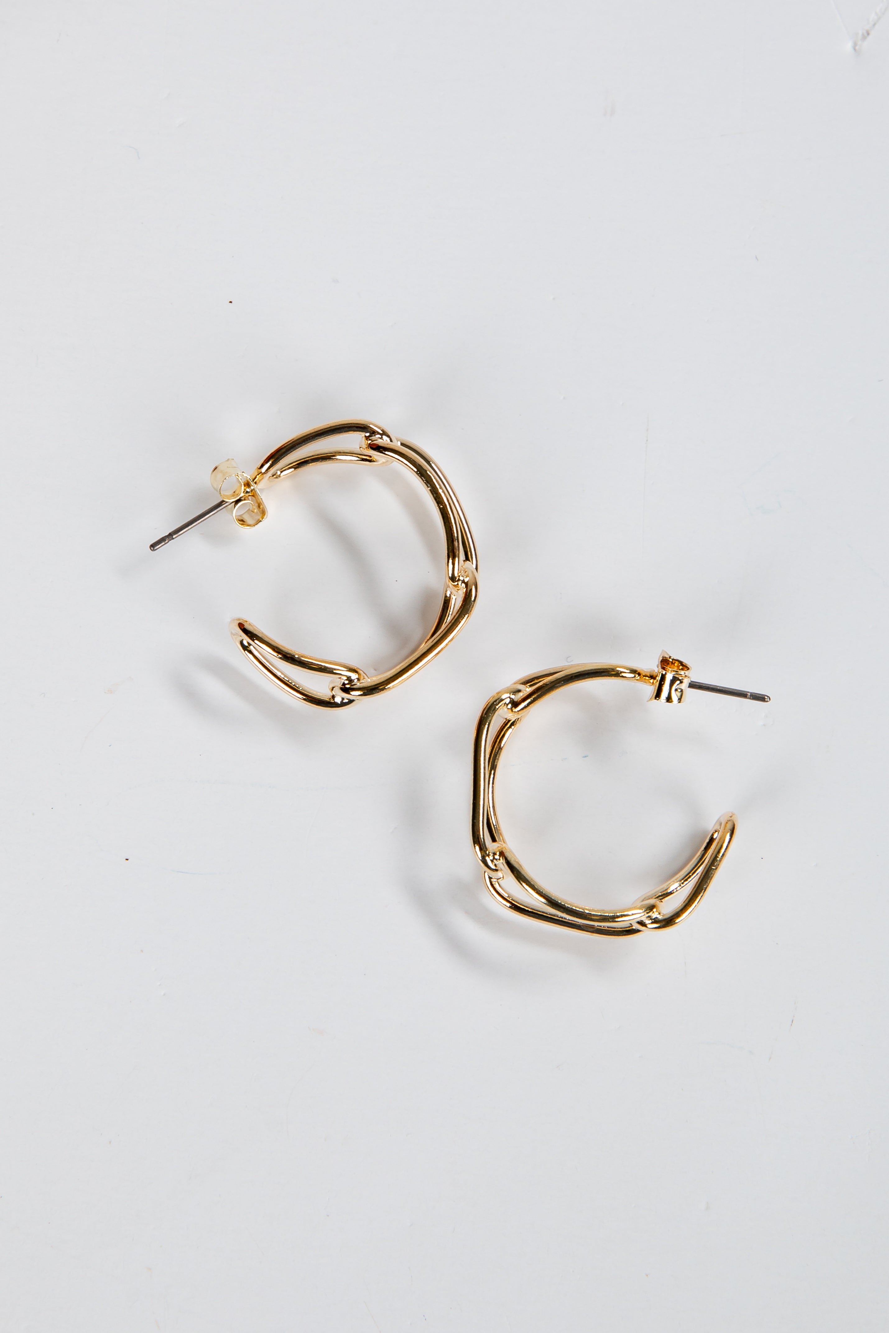 Hayden Gold Chainlink Hoop Earrings