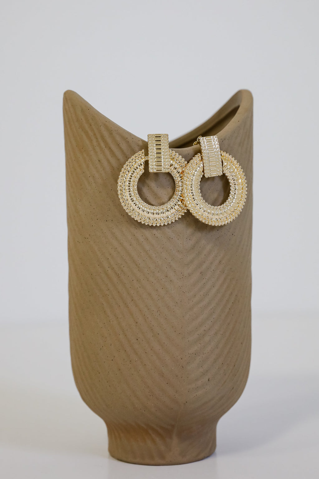 Melissa Gold Textured Statement Earrings