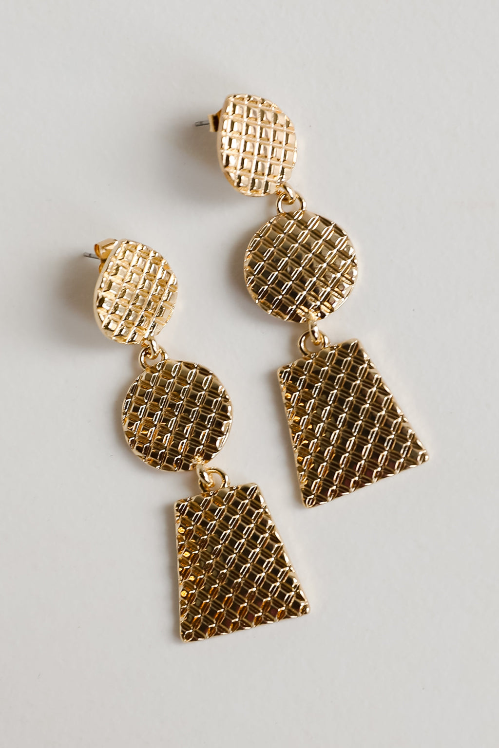 FINAL SALE - Riley Gold Textured Drop Earrings