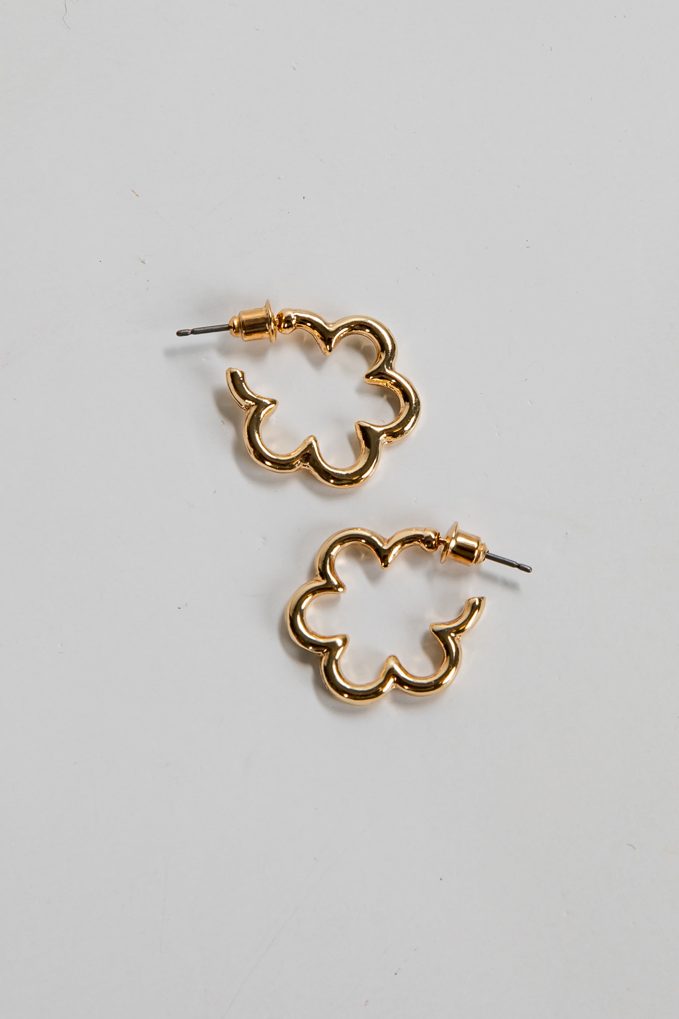 Nina Gold Flower Hoop Earrings