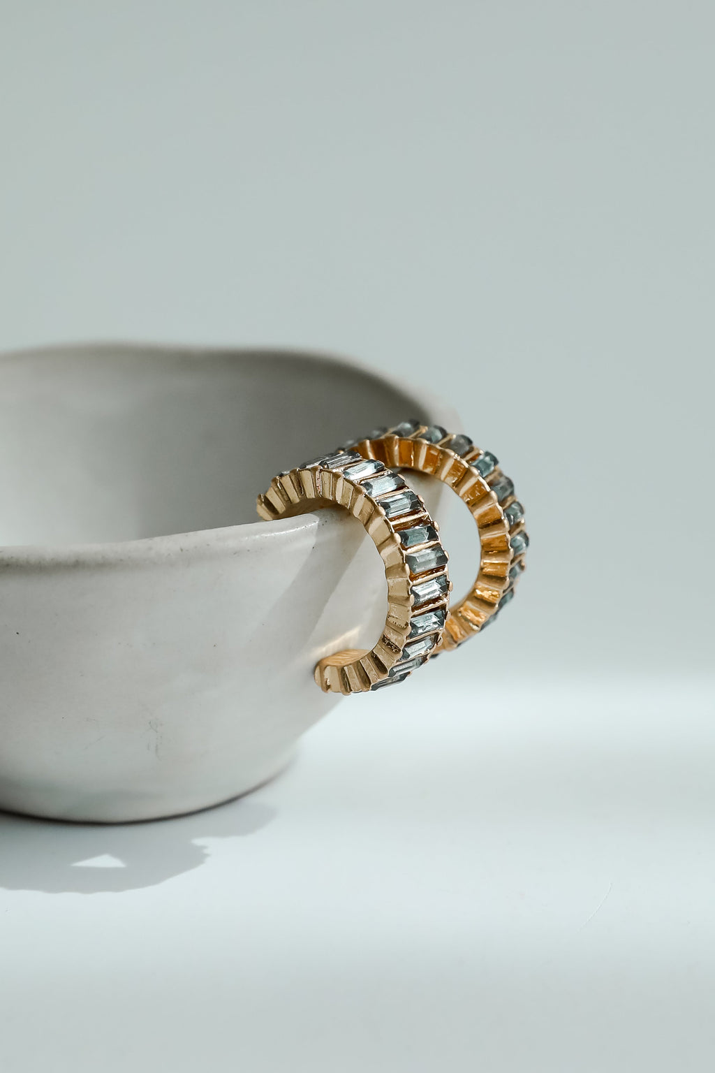Presley Gold Gemstone Hoop Earrings