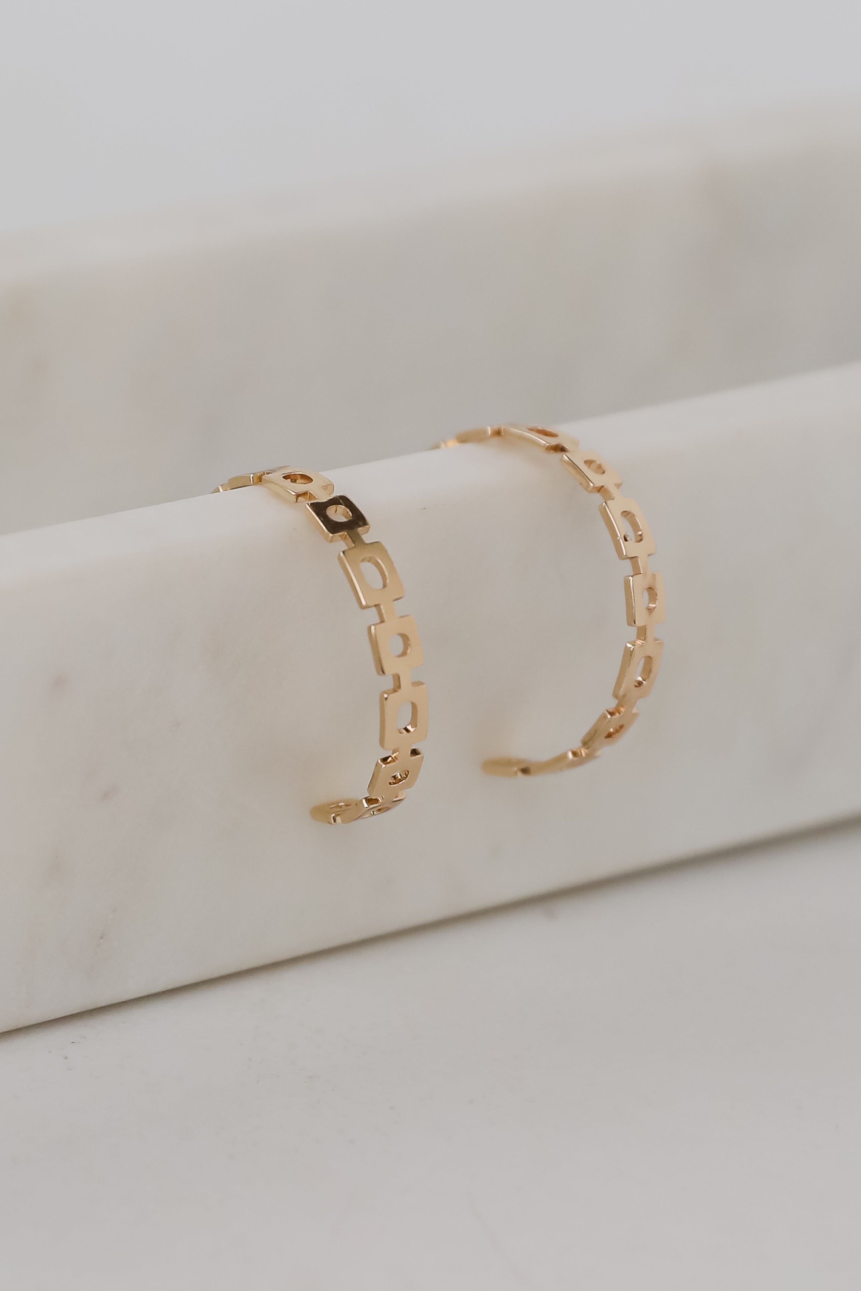 FINAL SALE - Mary Gold Chainlink Hoop Earrings