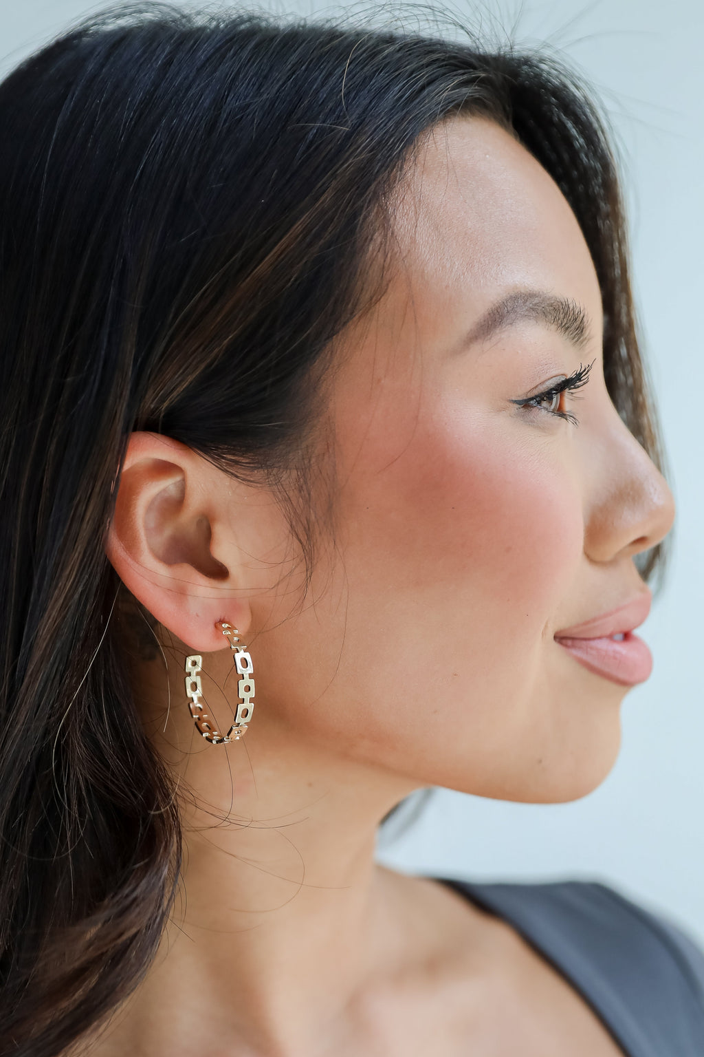 FINAL SALE - Mary Gold Chainlink Hoop Earrings