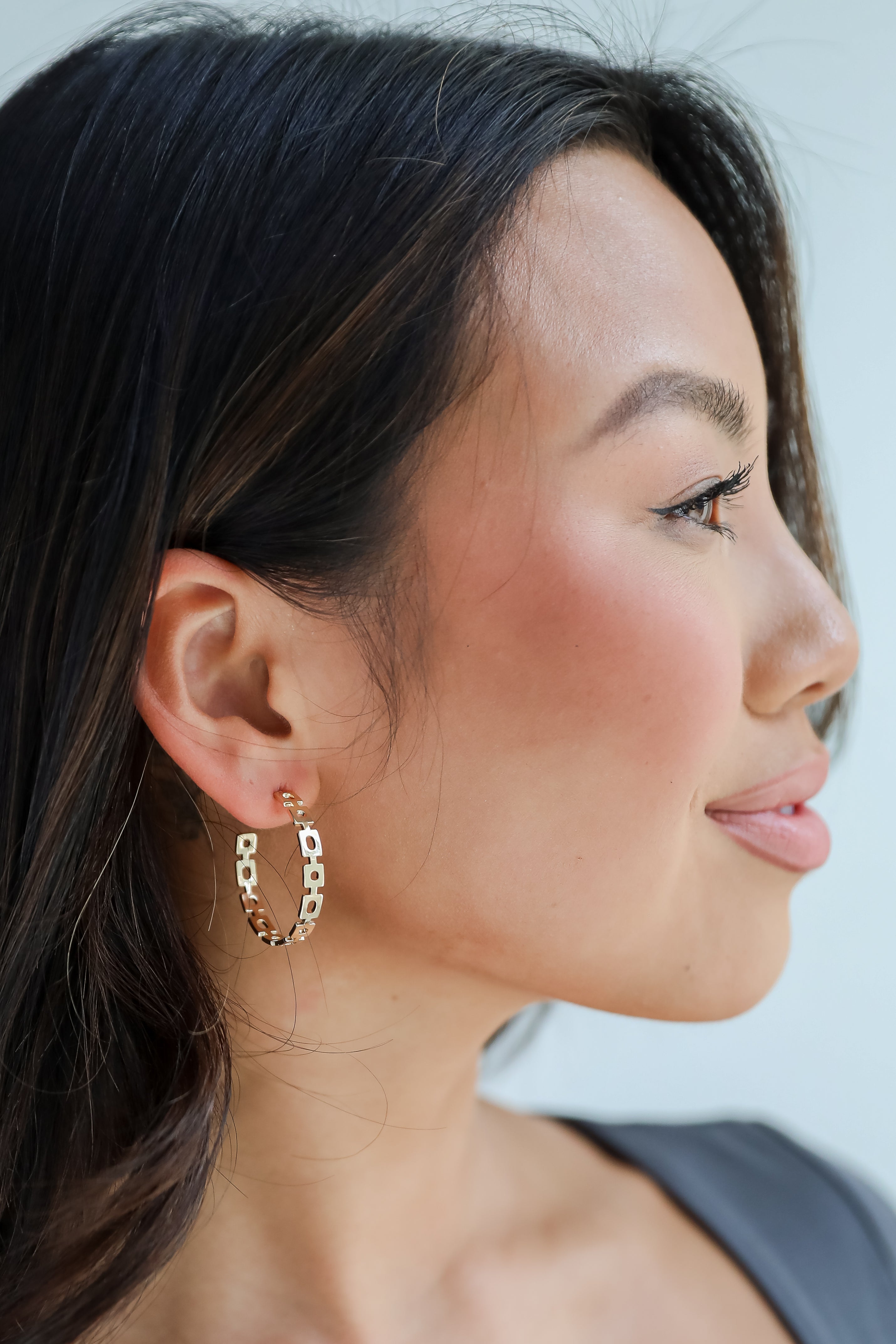 FINAL SALE - Mary Gold Chainlink Hoop Earrings