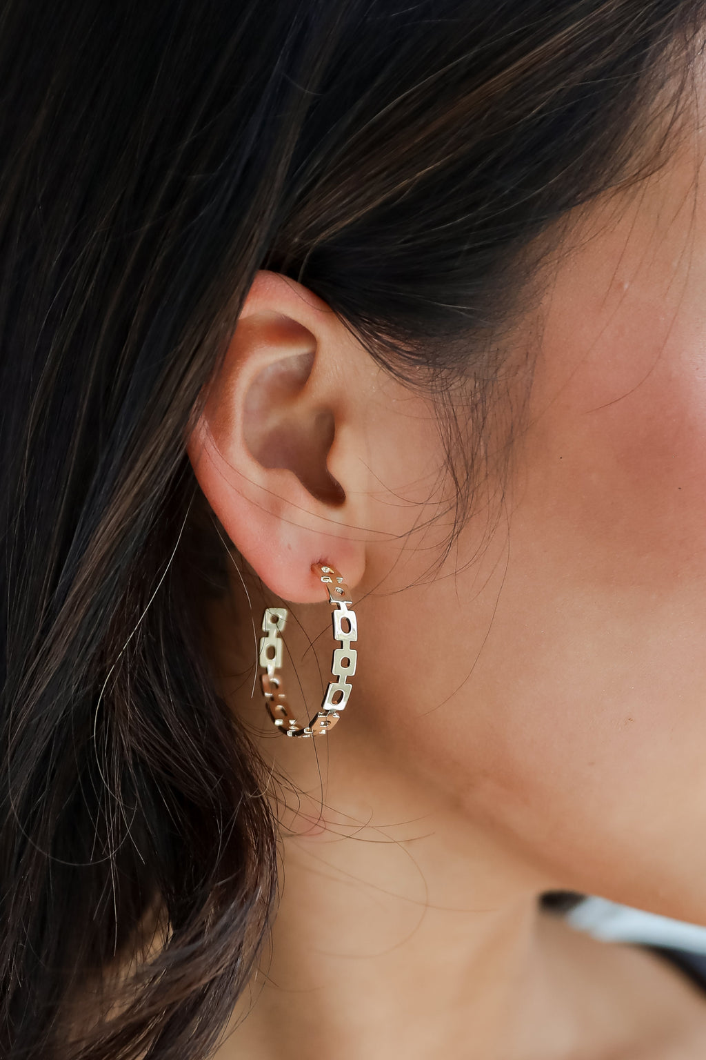 FINAL SALE - Mary Gold Chainlink Hoop Earrings