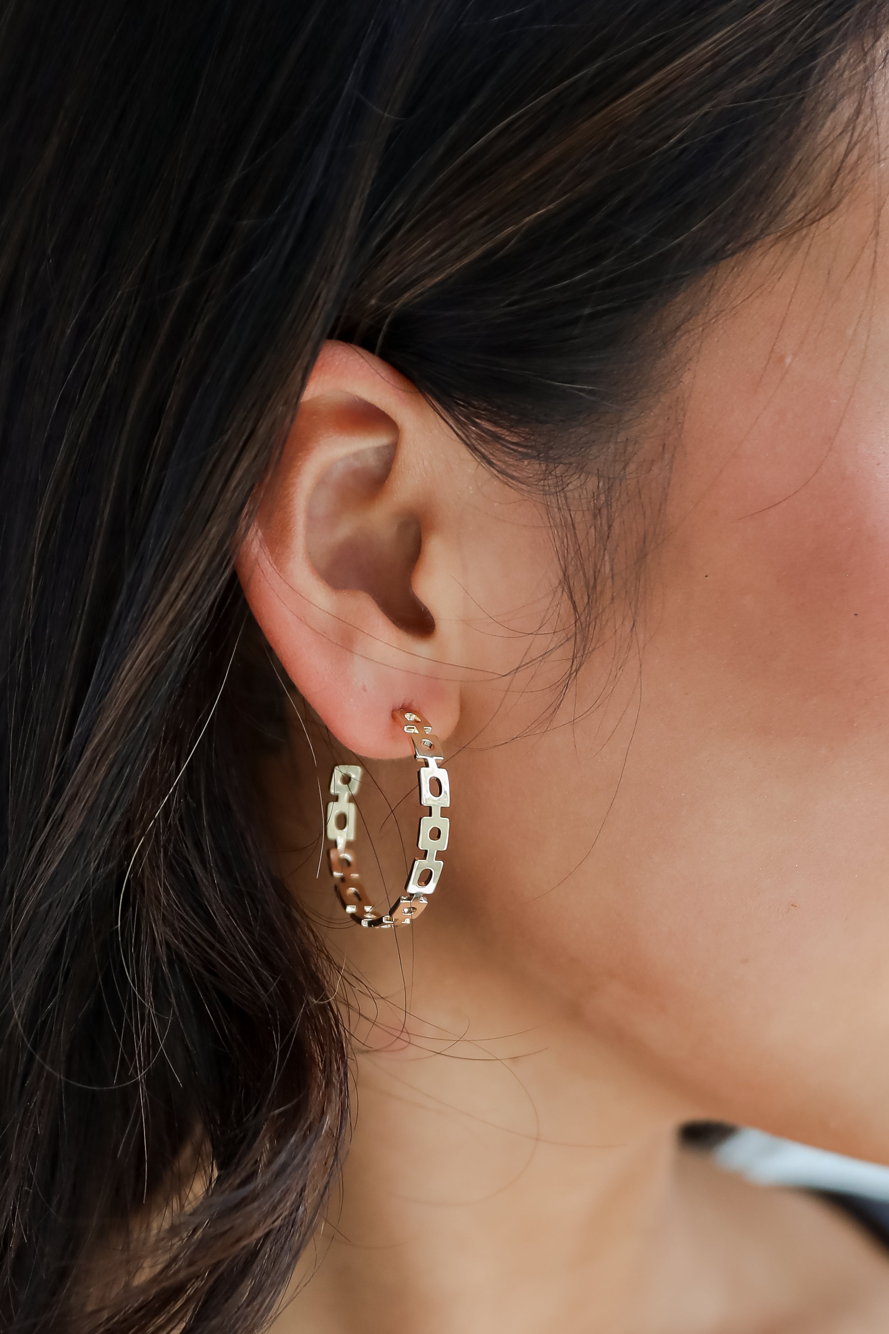 FINAL SALE - Mary Gold Chainlink Hoop Earrings