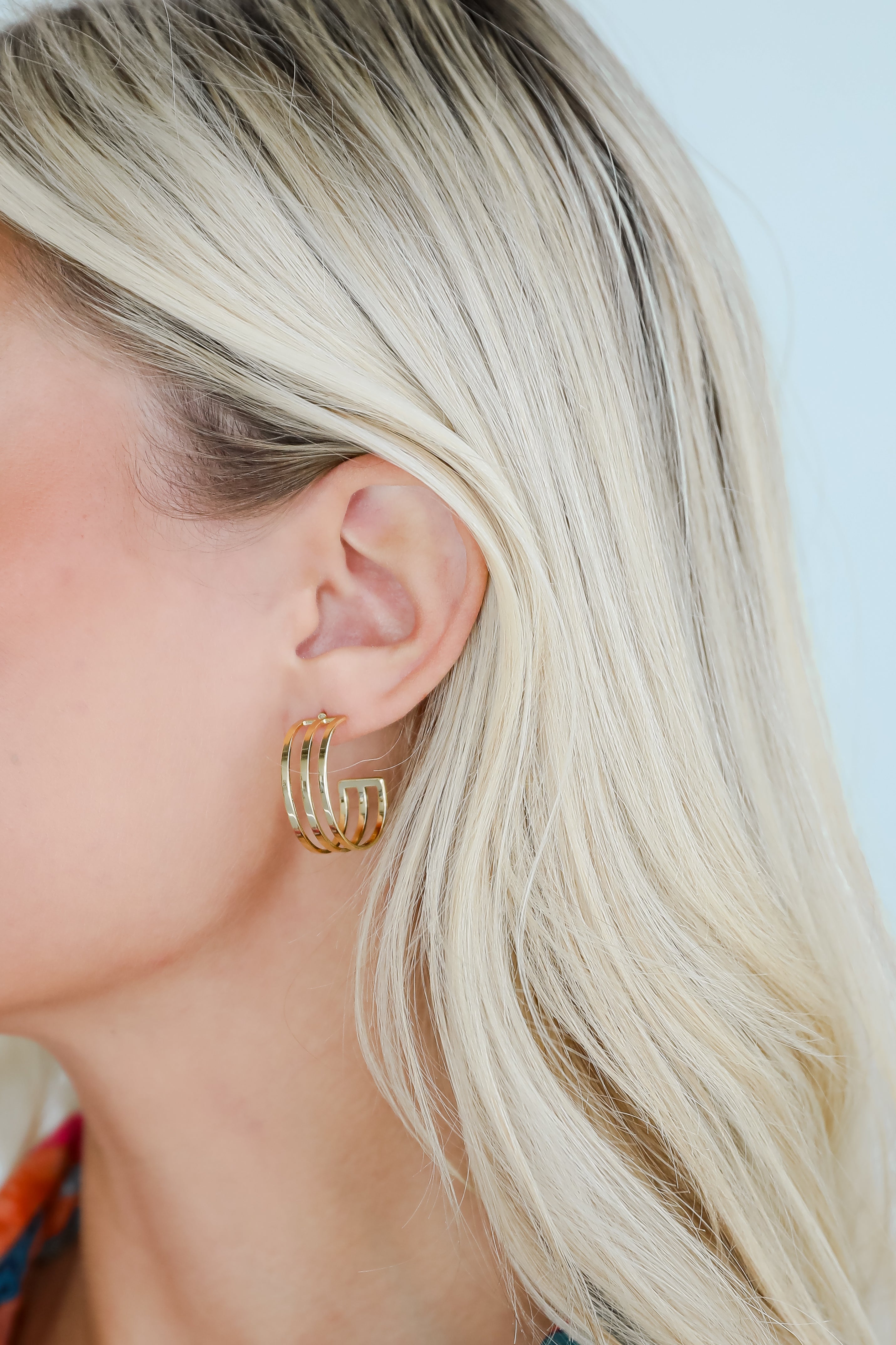 FINAL SALE - Lola Gold Triple Hoop Earrings