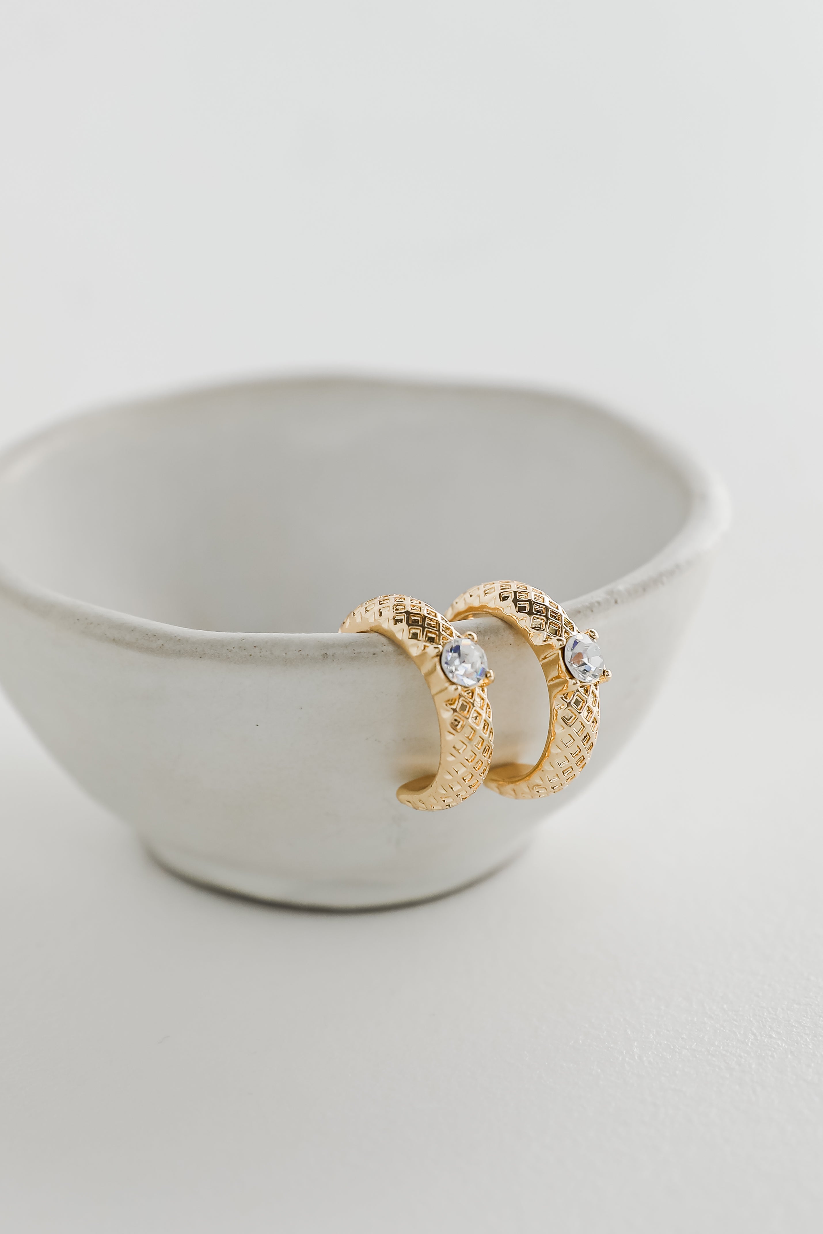 Maria Gold Rhinestone Hoop Earrings
