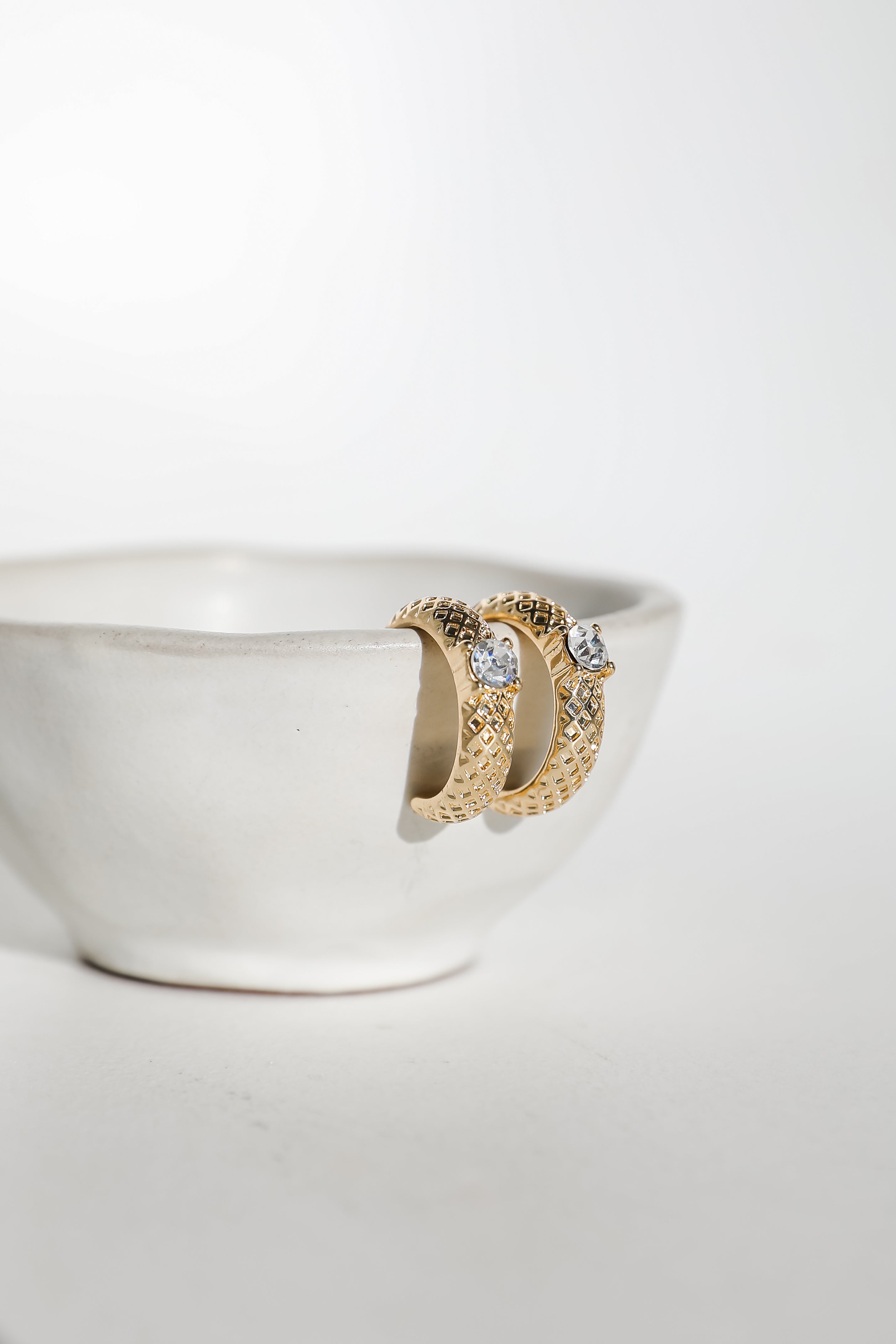 Maria Gold Rhinestone Hoop Earrings