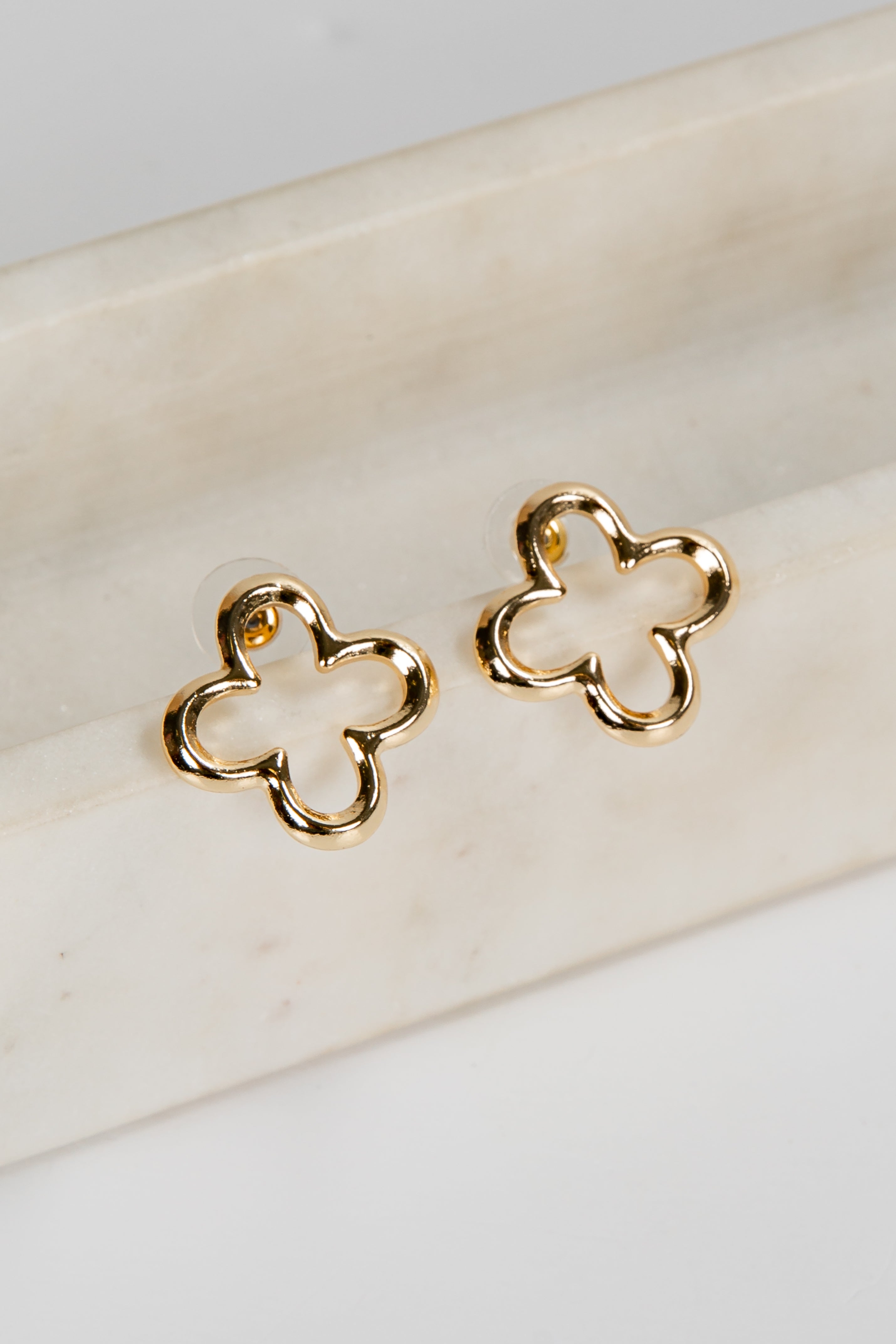 Kaylee Gold Quatrefoil Earrings