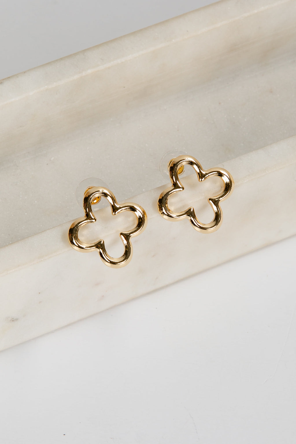 Kaylee Gold Quatrefoil Earrings