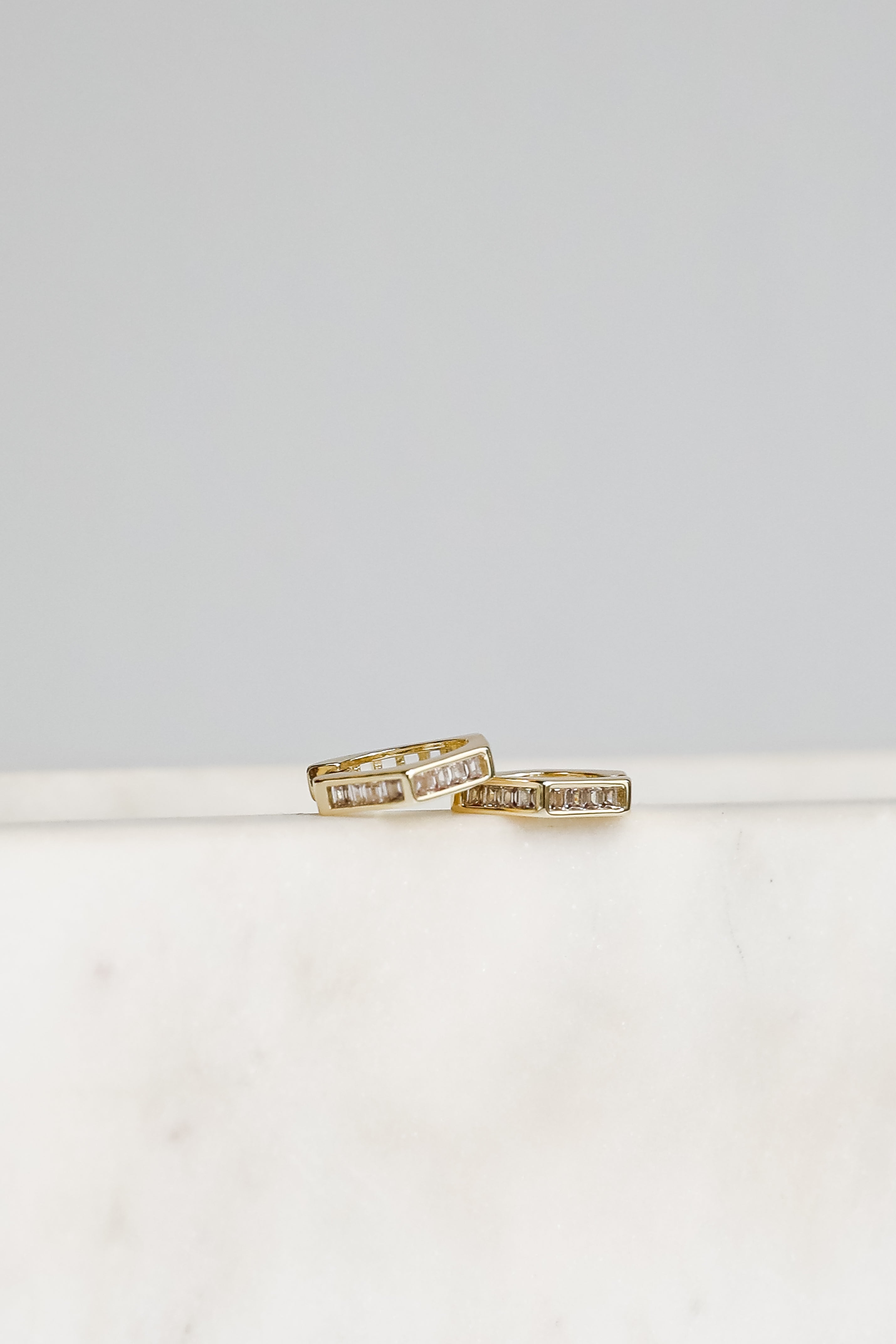 FINAL SALE - Ava Gold Rhinestone Geometric Mini Hoop Earrings