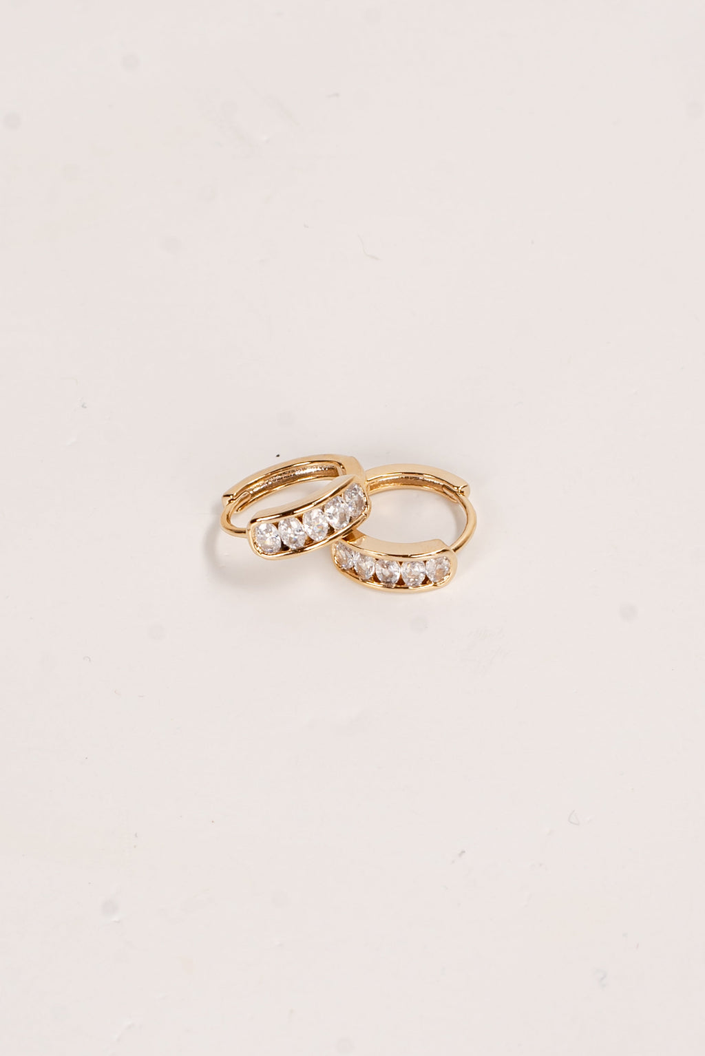 Joanna Gold Rhinestone Mini Hoop Earrings