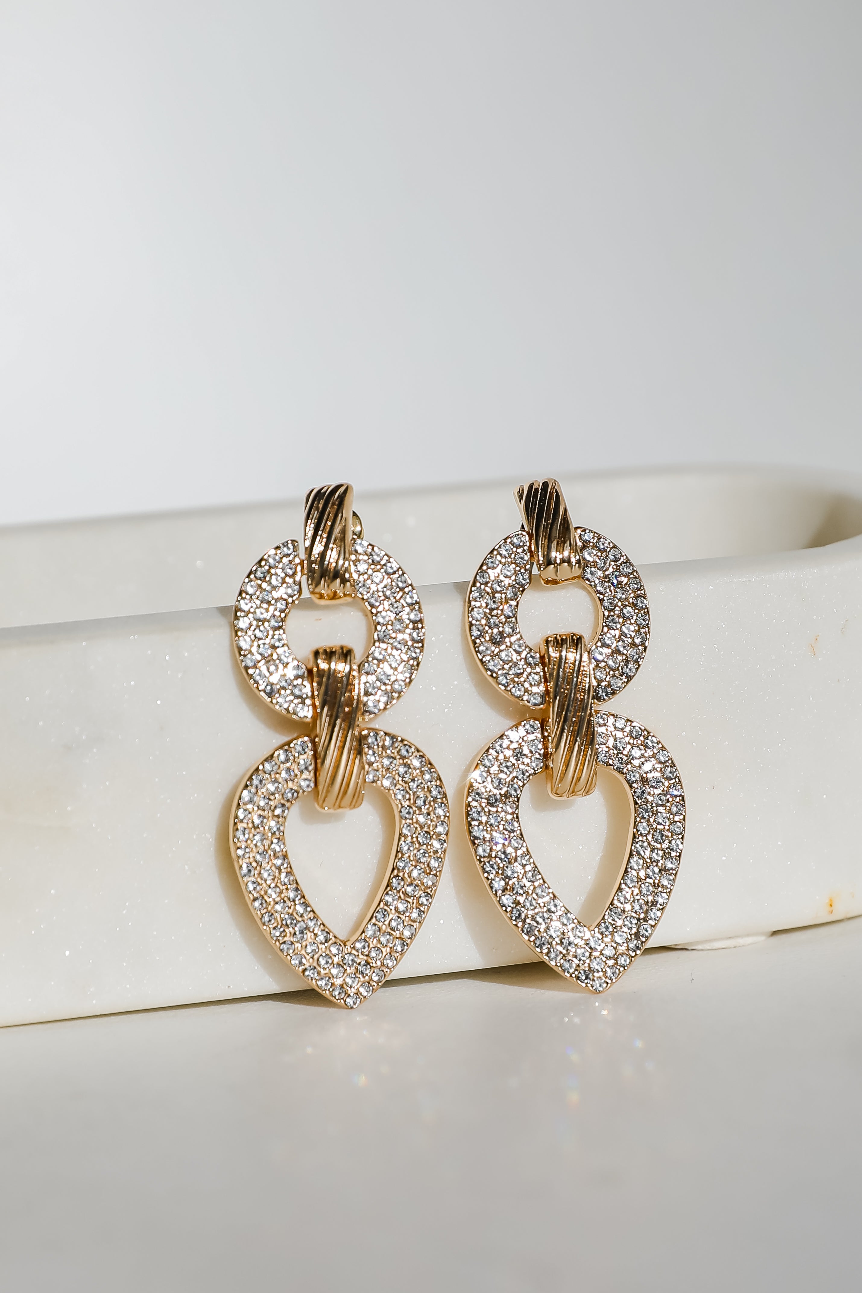 Quinn Gold Rhinestone Statement Earrings