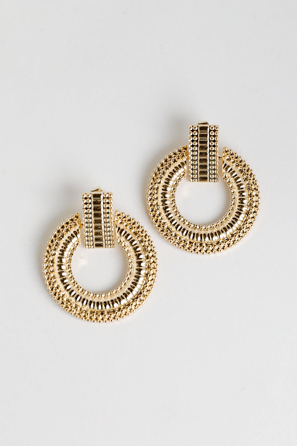 Melissa Gold Textured Statement Earrings